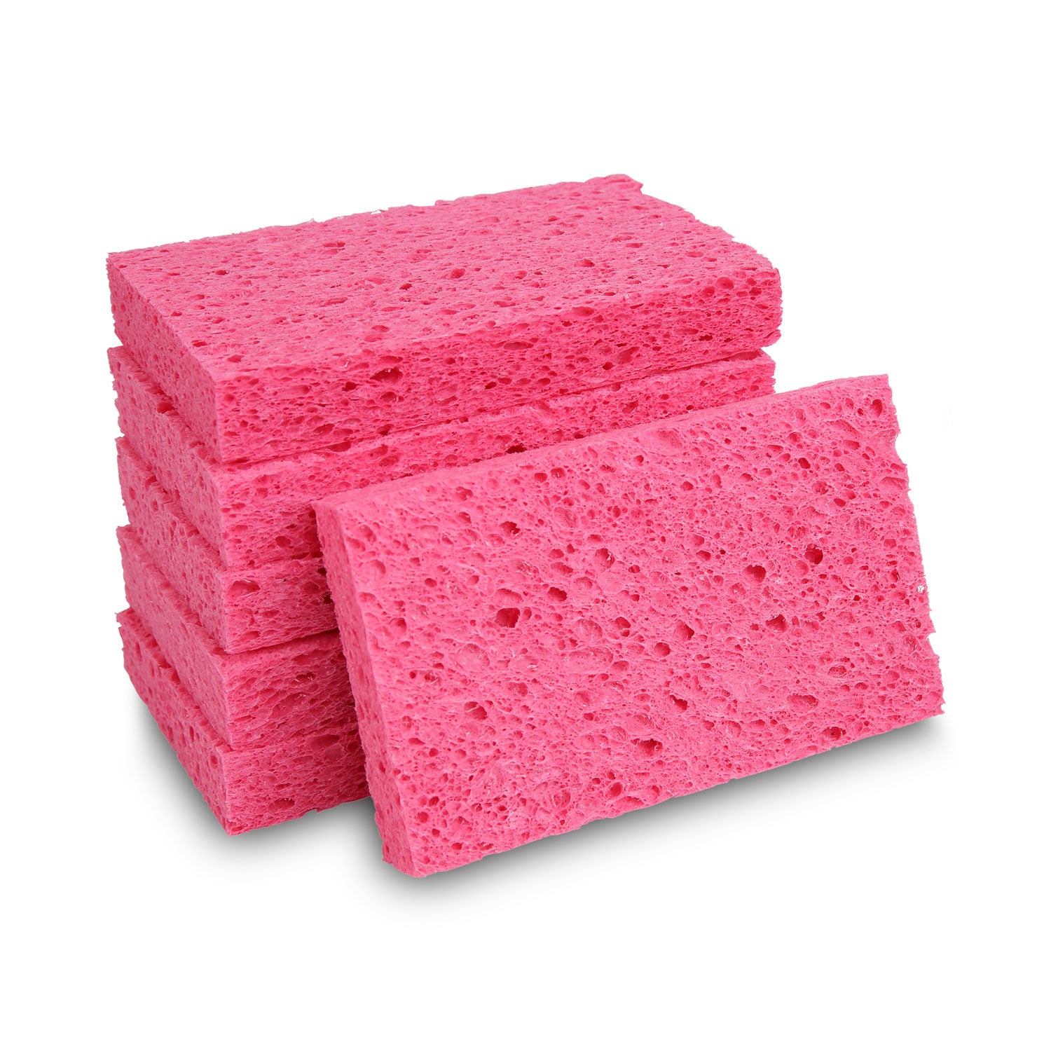 Small Cellulose Sponge, 3.6 x 6.5, 0.9" Thick, Pink, 2/Pack, 24 Packs/Carton -
