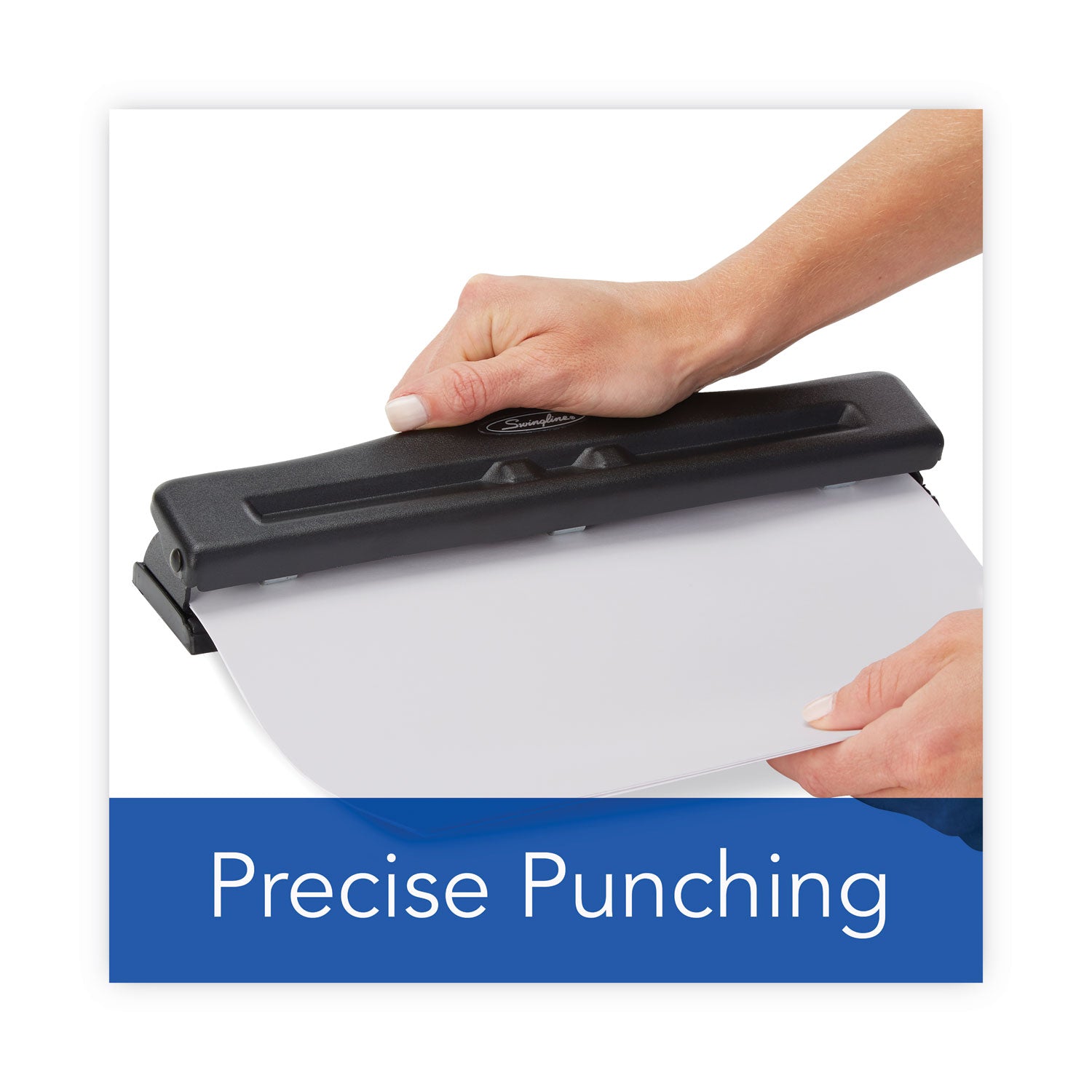 11-Sheet Commercial Adjustable Desktop Two- to Three-Hole Punch, 9/32" Holes, Black -
