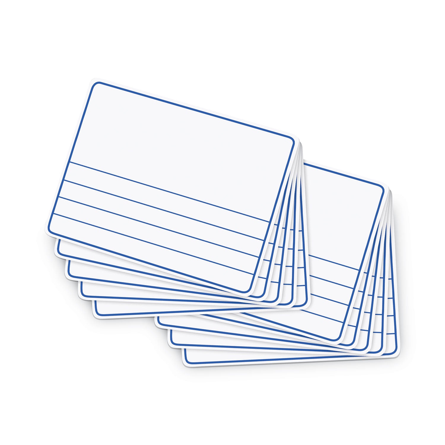 Dry Erase Student Boards, 12 x 9, Blue/White Surface, 10/Set -