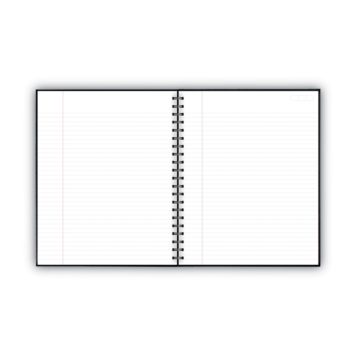 Hardbound Notebook with Pocket, 1-Subject, Wide/Legal Rule, Black Cover, (96) 11 x 8.5 Sheets -