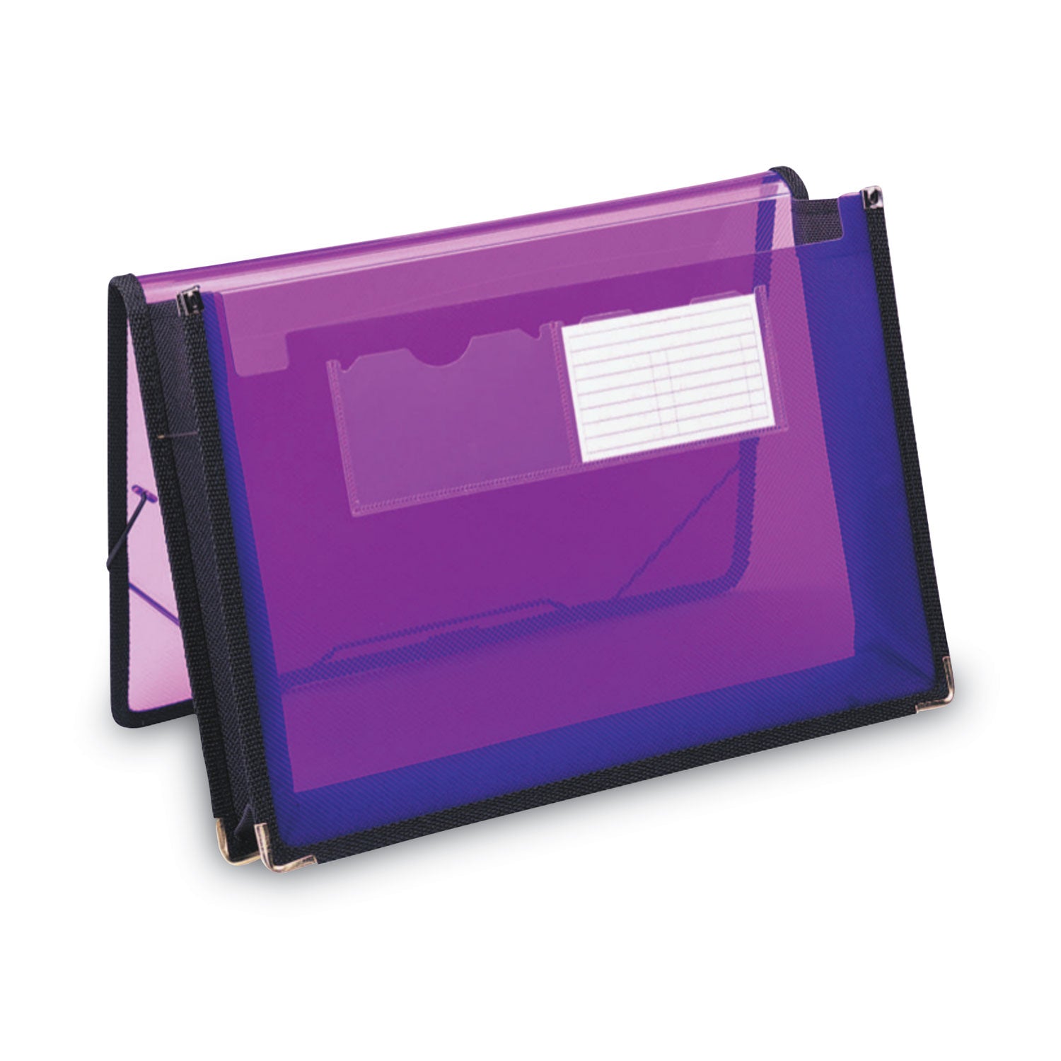 Poly Wallets, 2.25" Expansion, 1 Section, Elastic Cord Closure, Letter Size, Translucent Purple -