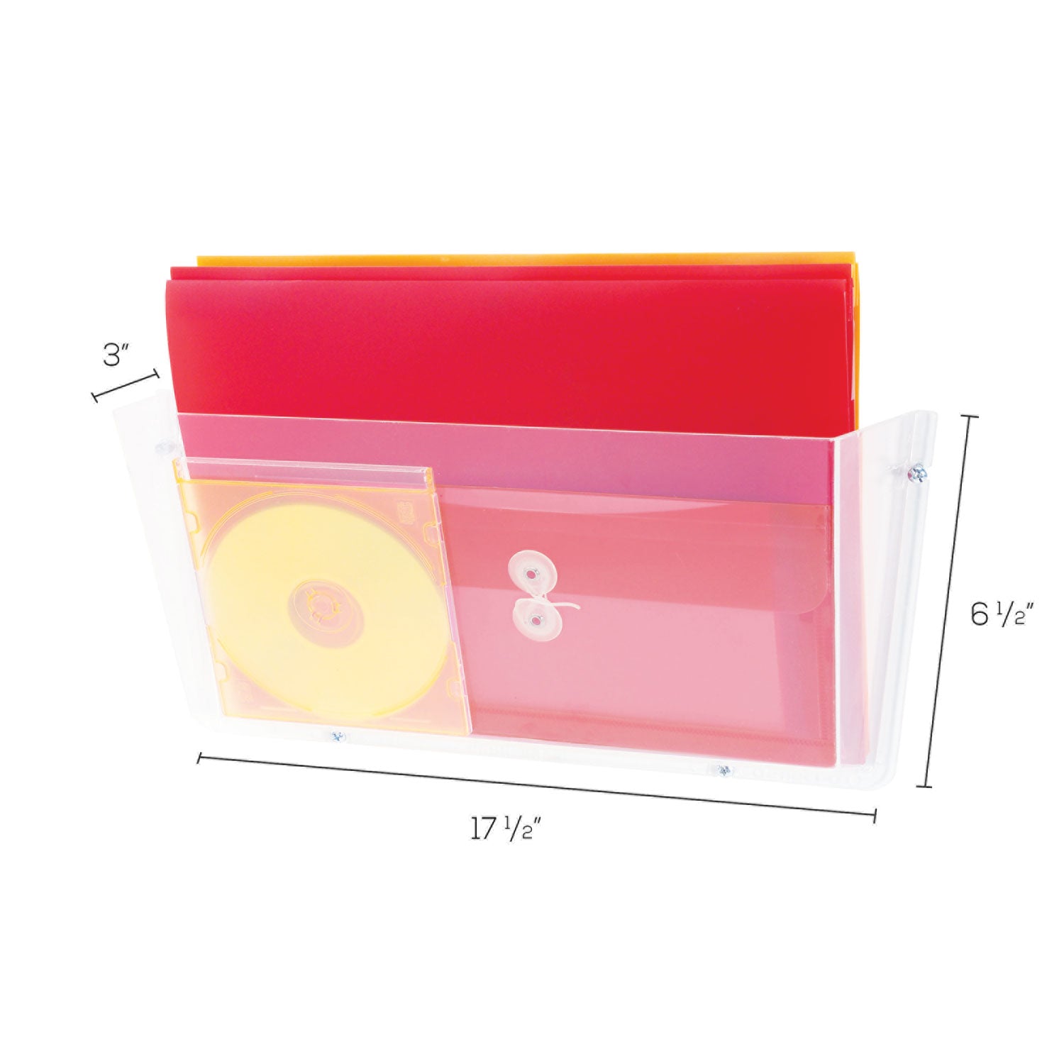 Unbreakable DocuPocket Wall File, Legal Size, 17.5" x 3" x 6.5", Clear -