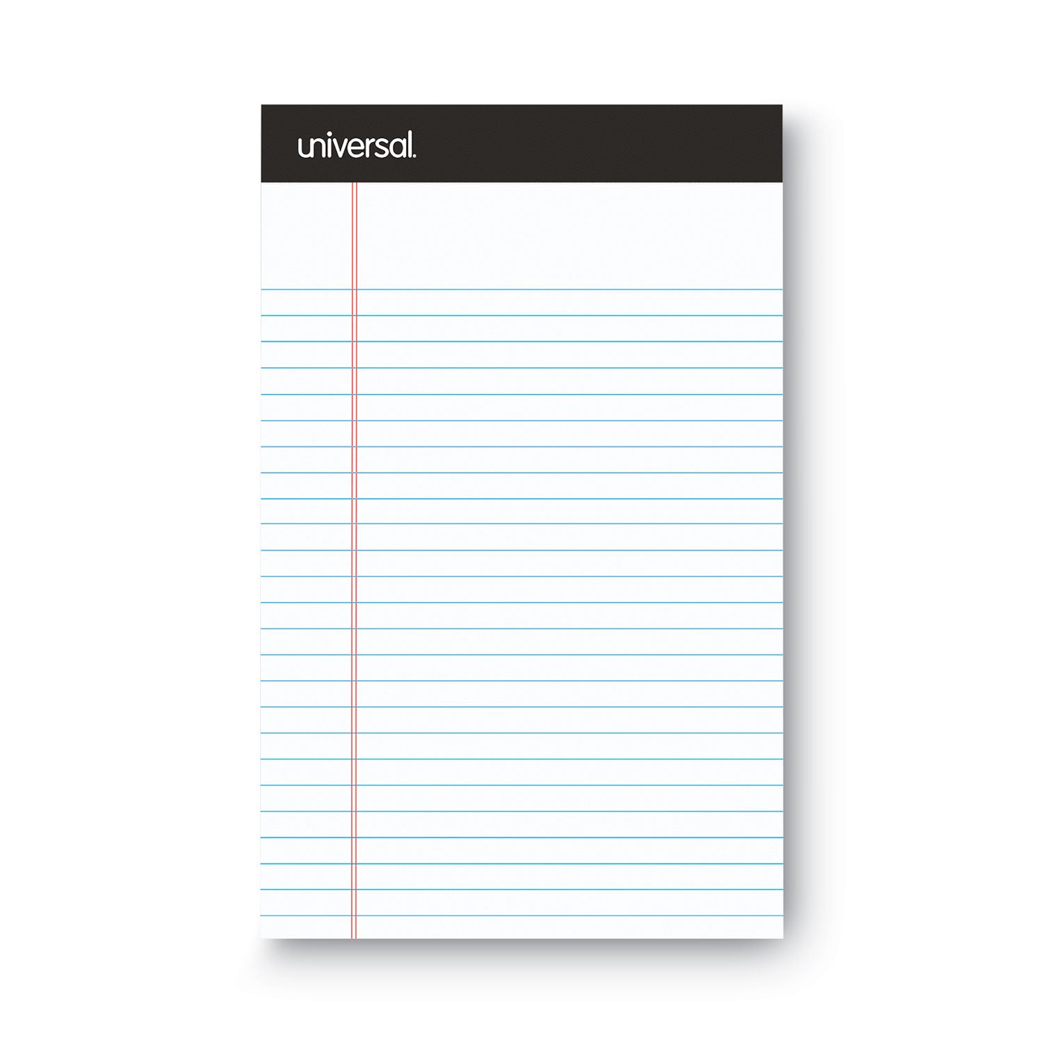 Premium Ruled Writing Pads with Heavy-Duty Back, Narrow Rule, Black Headband, 50 White 5 x 8 Sheets, 6/Pack -