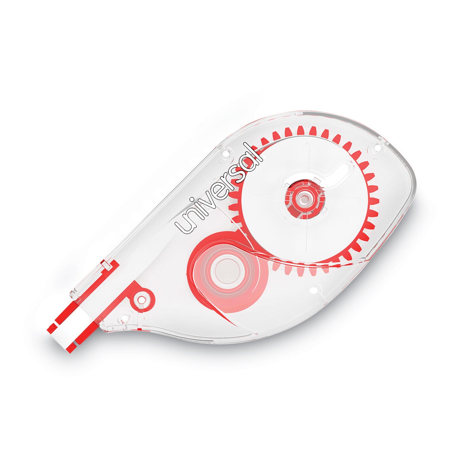 Side-Application Correction Tape, Transparent Gray/Red Applicator, 0.2" x 393", 2/Pack -