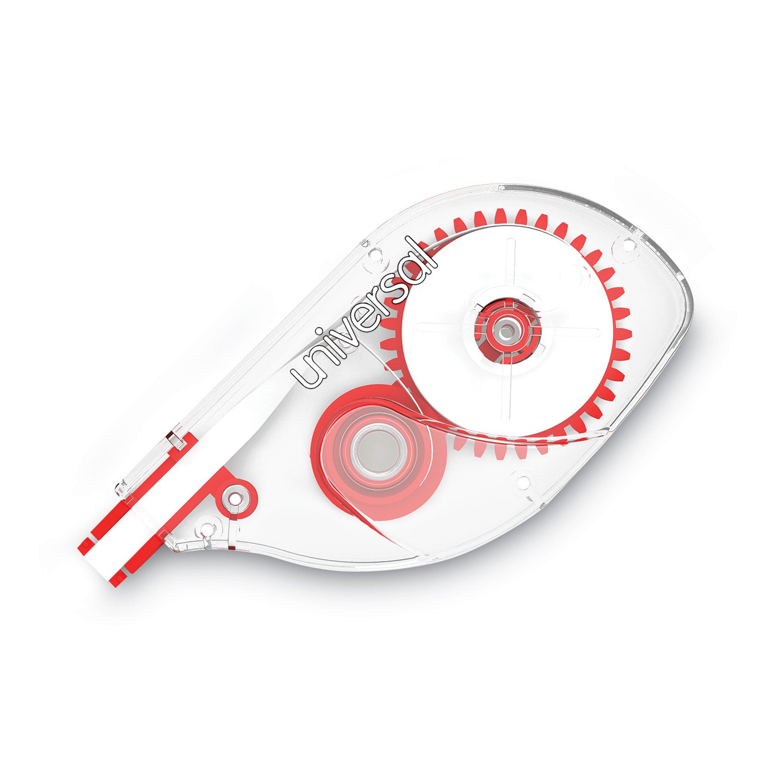 Side-Application Correction Tape, Non-Refillable, Transparent Gray/Red Applicator, 0.2" x 393", 10/Pack - 1
