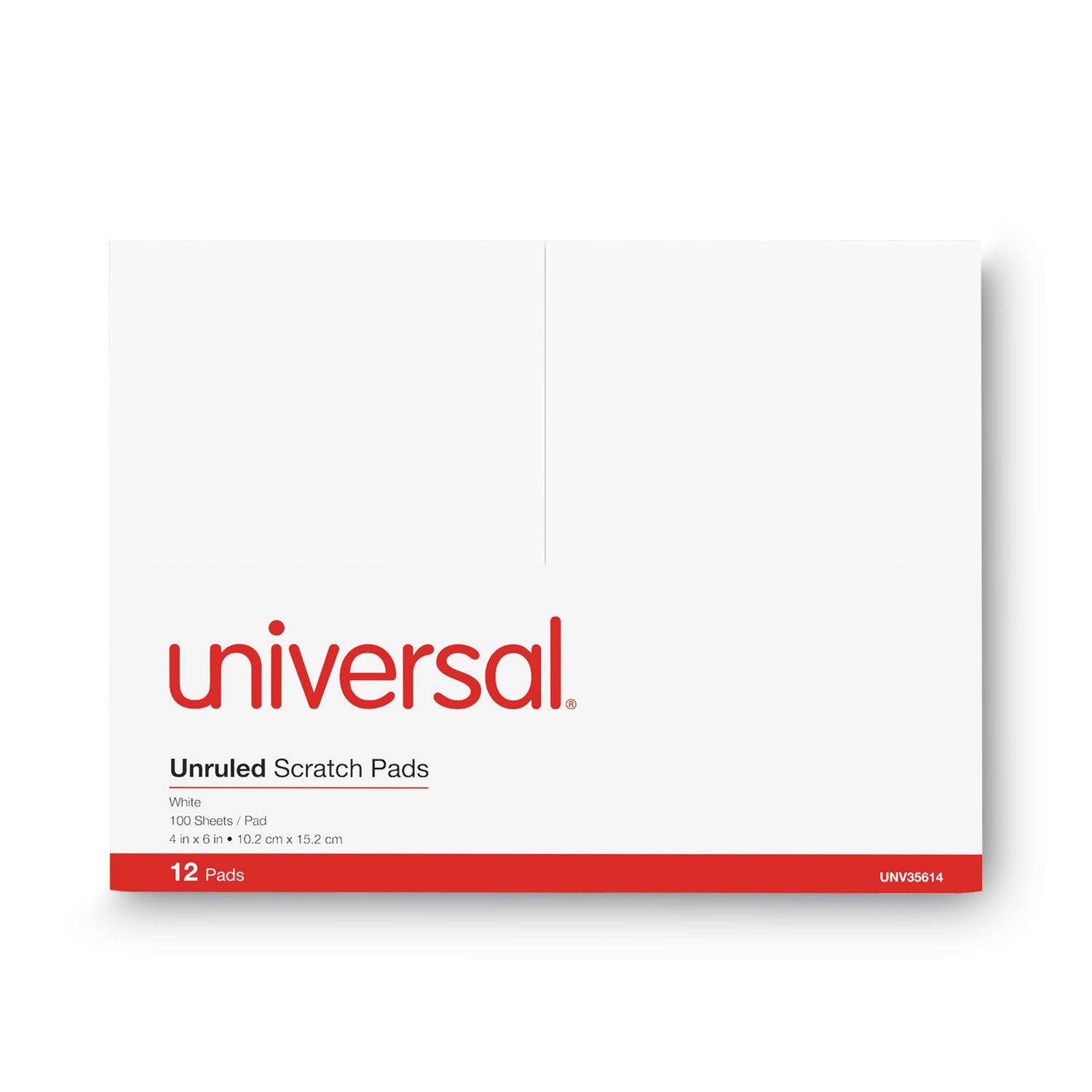 Scratch Pads, Unruled, 4 x 6, White, 100 Sheets, 12/Pack -