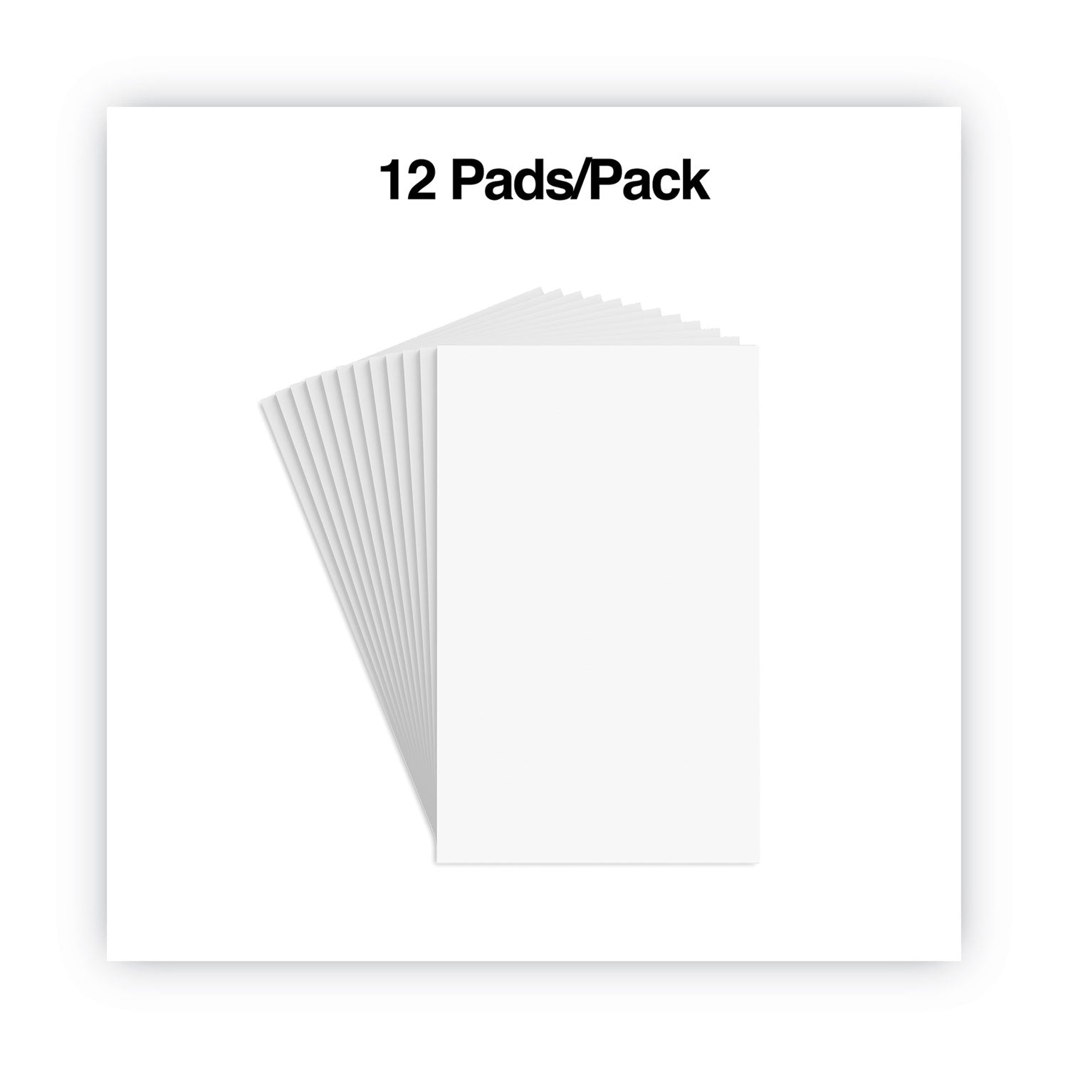 Scratch Pads, Unruled, 5 x 8, White, 100 Sheets, 12/Pack -