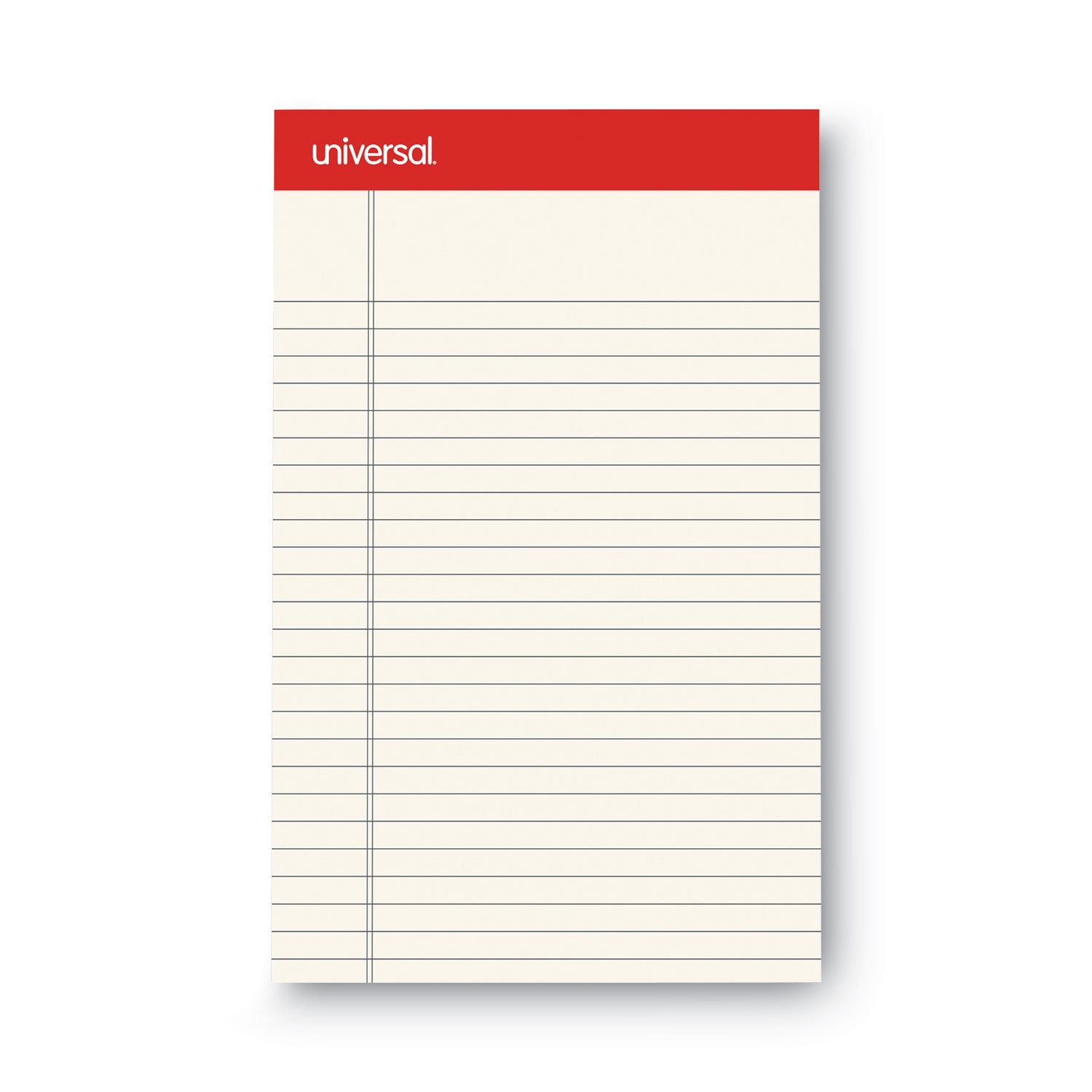 Colored Perforated Ruled Writing Pads, Narrow Rule, 50 Ivory 5 x 8 Sheets, Dozen -