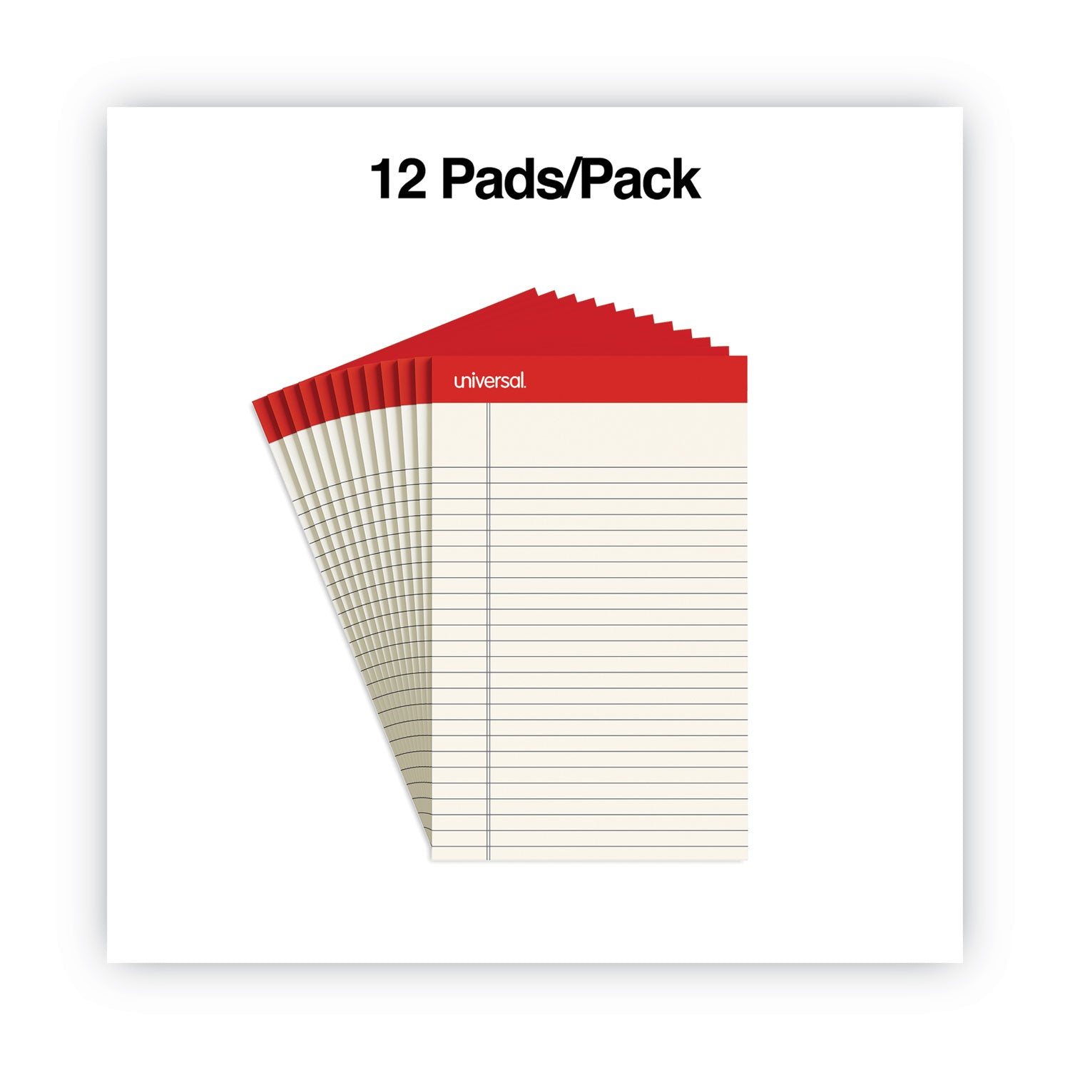 Colored Perforated Ruled Writing Pads, Narrow Rule, 50 Ivory 5 x 8 Sheets, Dozen -