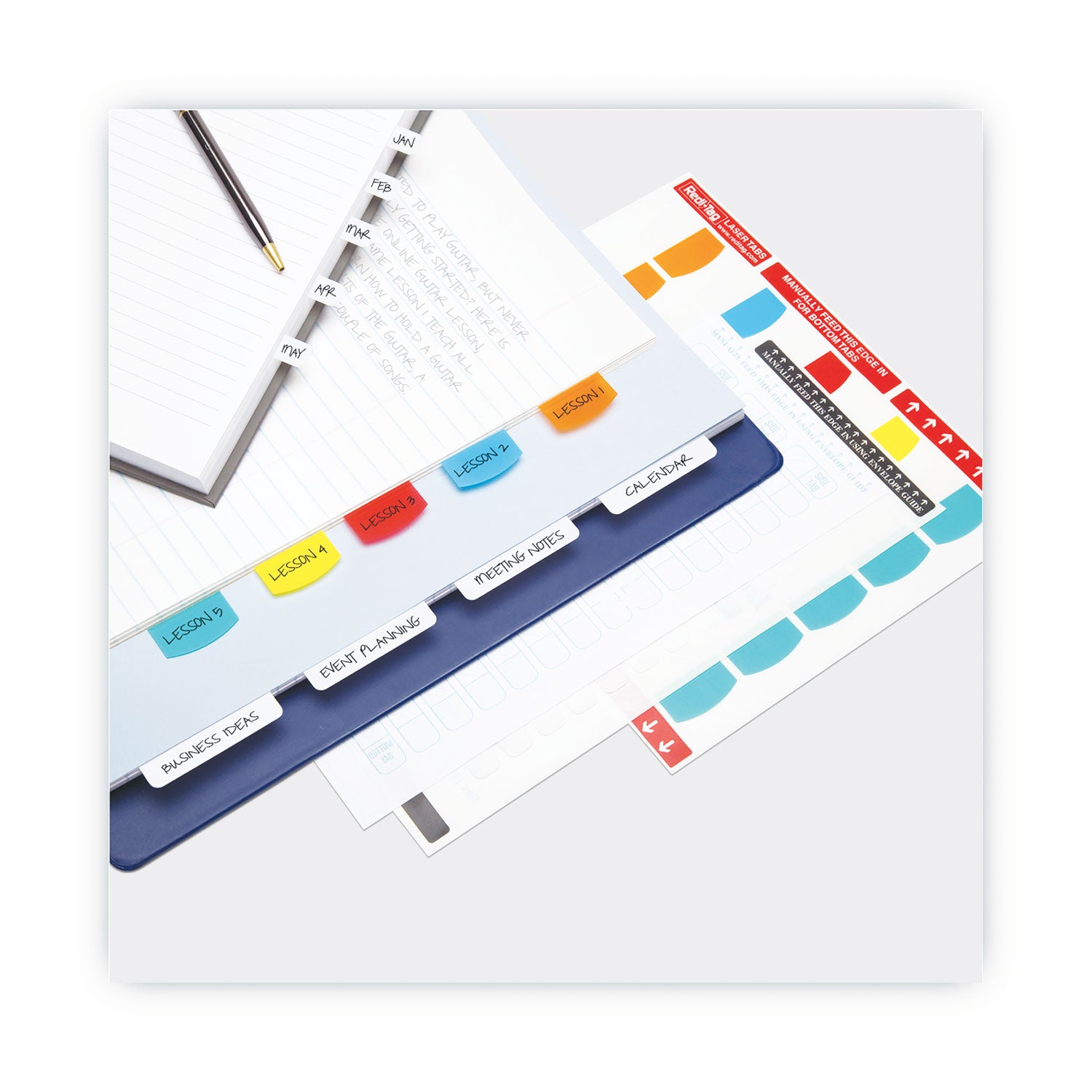 Laser Printable Index Tabs, 1/5-Cut, White, 1.13" Wide, 100/Pack -