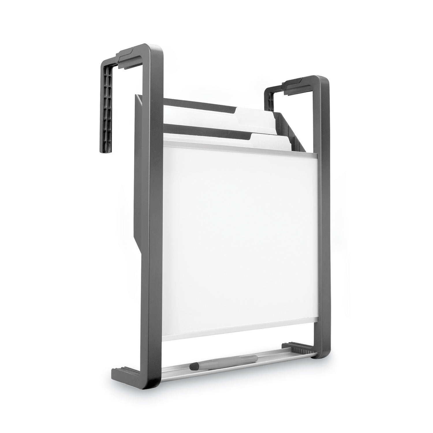 Hanging File Pocket with Dry Erase Board, 3 Sections, Letter Size, 15" x 4", x 20", Black -