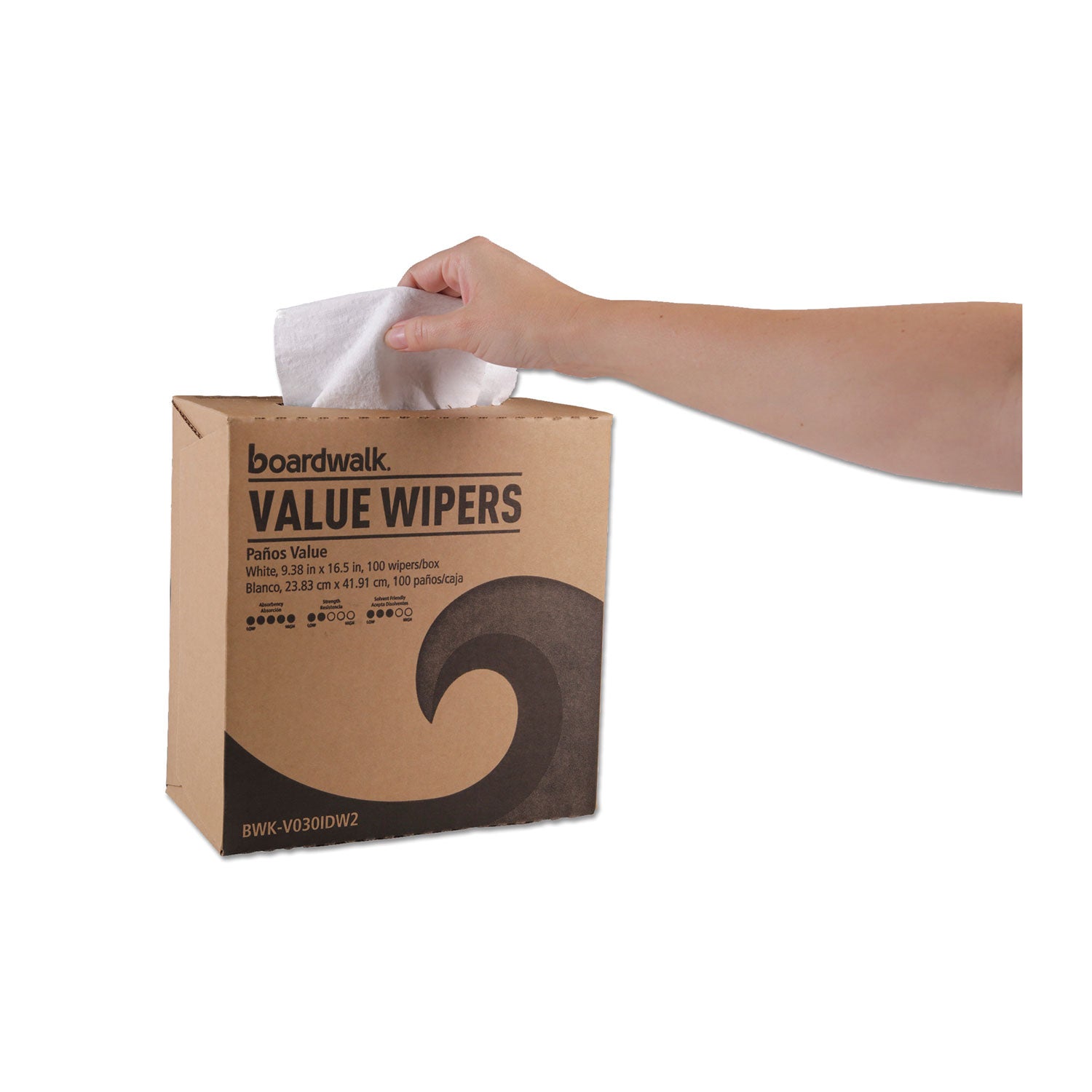 DRC Wipers, 9.33 x 16.5, White, 100 Dispenser Packs, 9 Dispenser Packs/Carton -