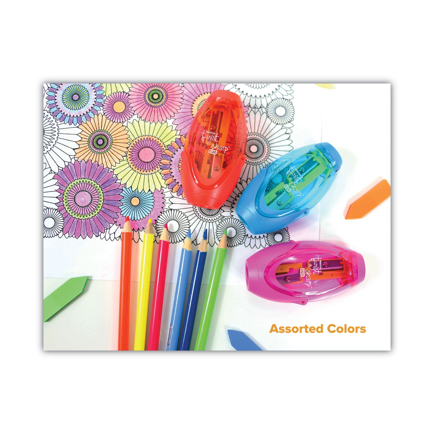 twist-n-sharp-pencil-sharpener-two-hole-391-x-15-x-588-randomly-assorted-colors-6-pack_bosps2asstpk - 2