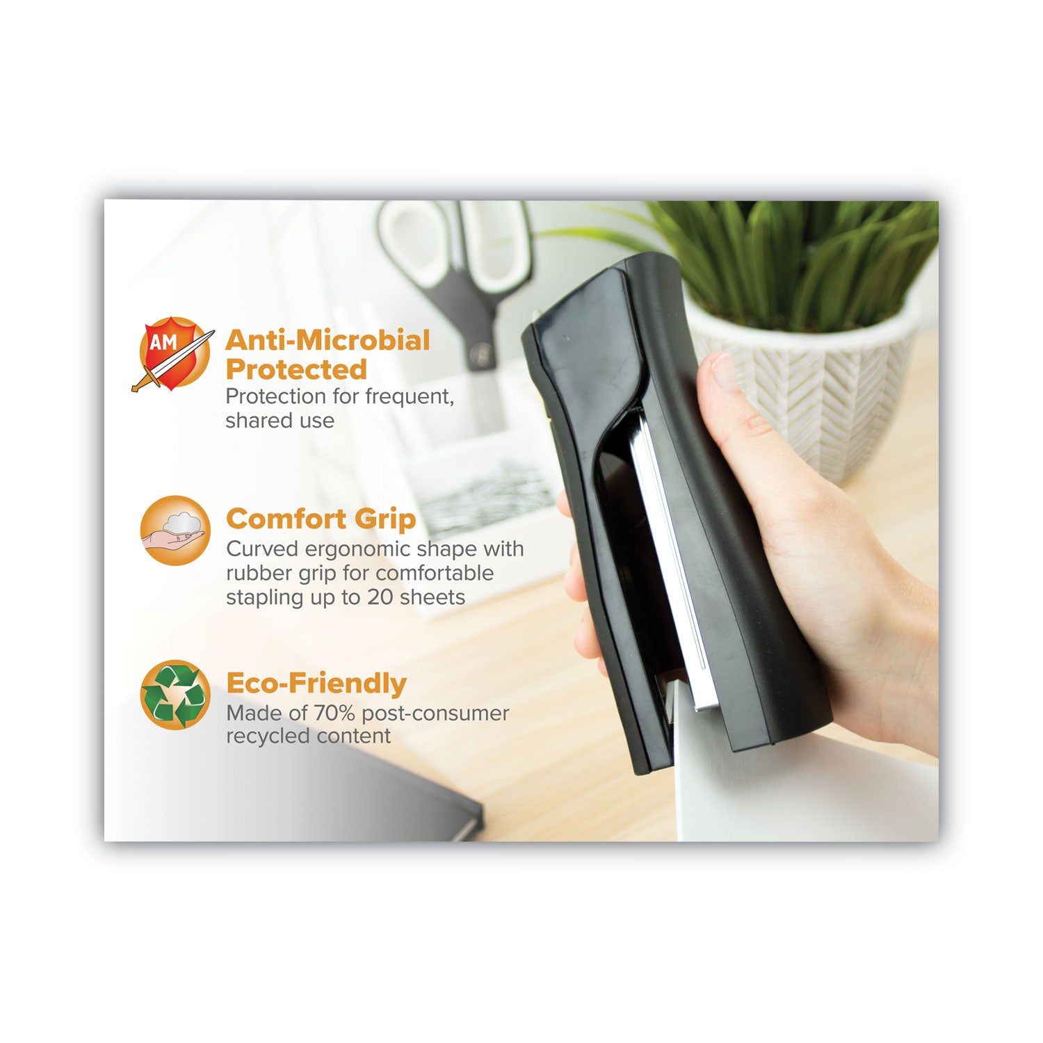 Dynamo Stapler, 20-Sheet Capacity, Black -