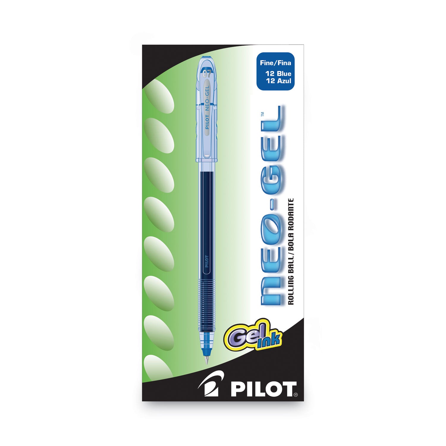 Neo-Gel Gel Pen, Stick, Fine 0.7 mm, Blue Ink, Translucent Blue Barrel, Dozen -
