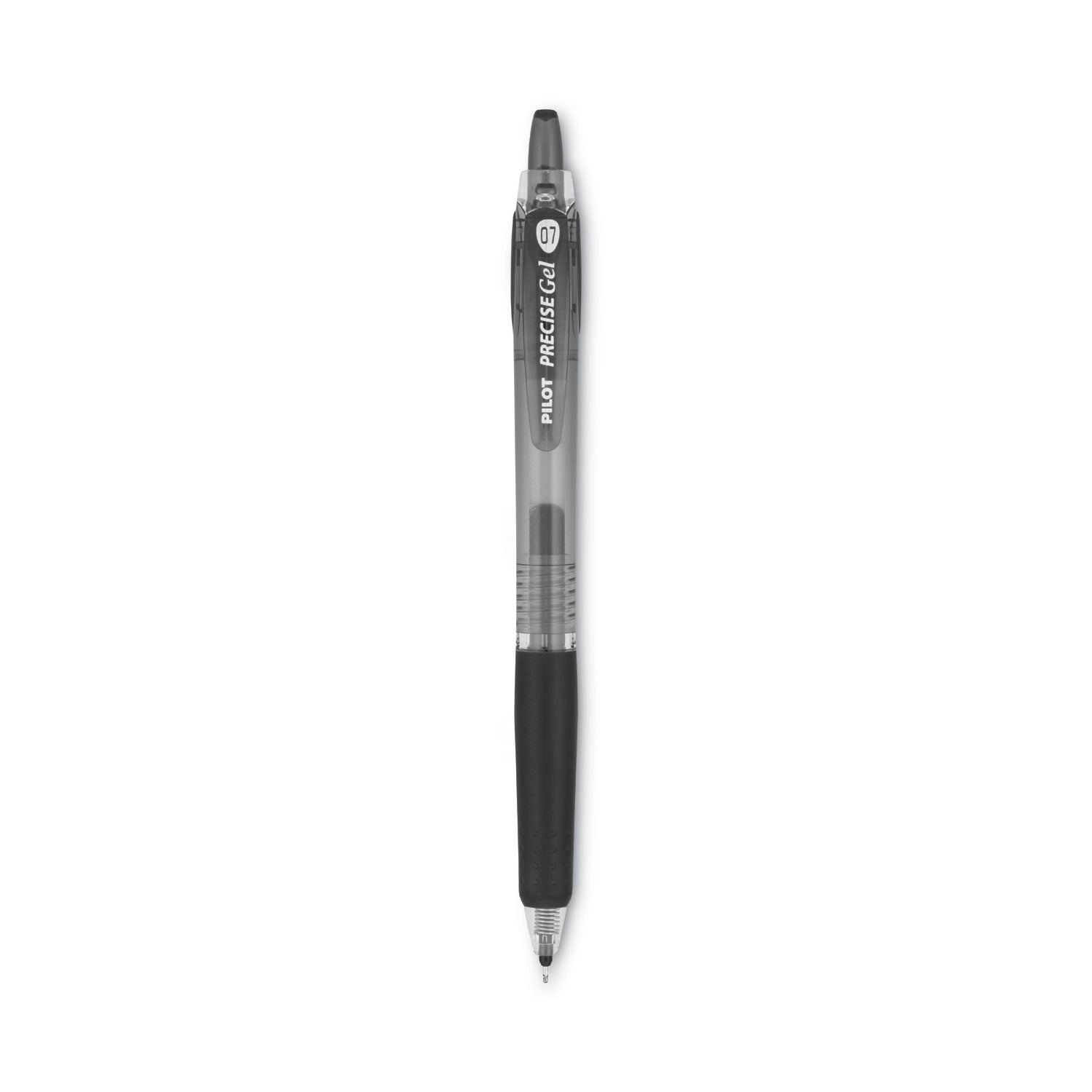 Precise Gel BeGreen Gel Pen, Retractable, Fine 0.7 mm, Black Ink, Smoke Barrel, Dozen -