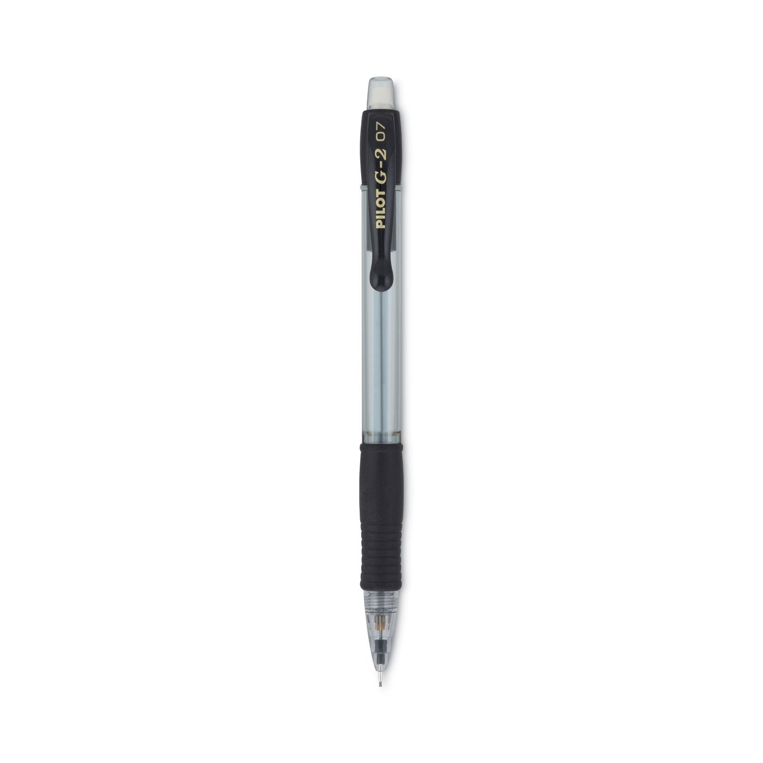 G2 Mechanical Pencil, 0.7 mm, HB (#2), Black Lead, Clear/Black Barrel, Dozen -