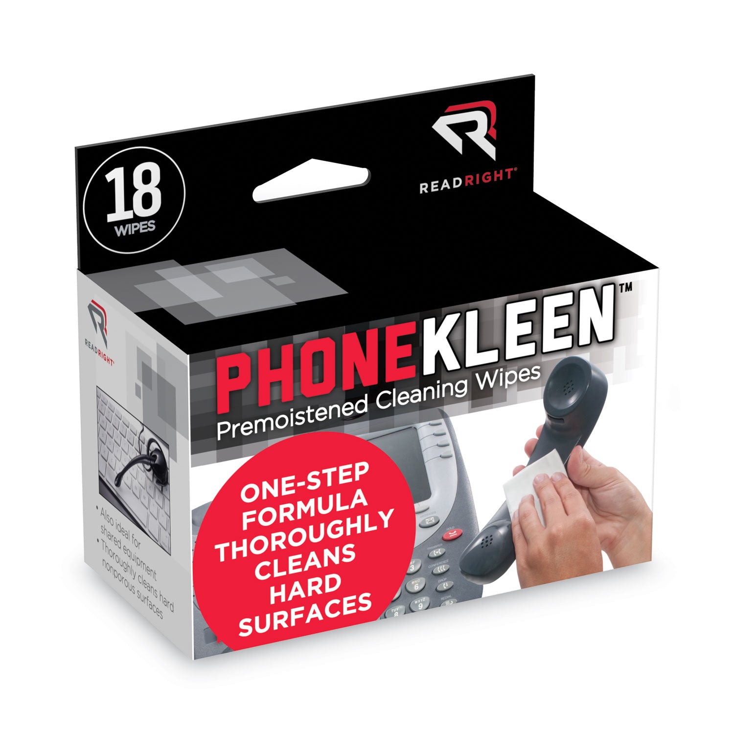 PhoneKleen Wet Wipes, Cloth, 5 x 5, 18/Box -