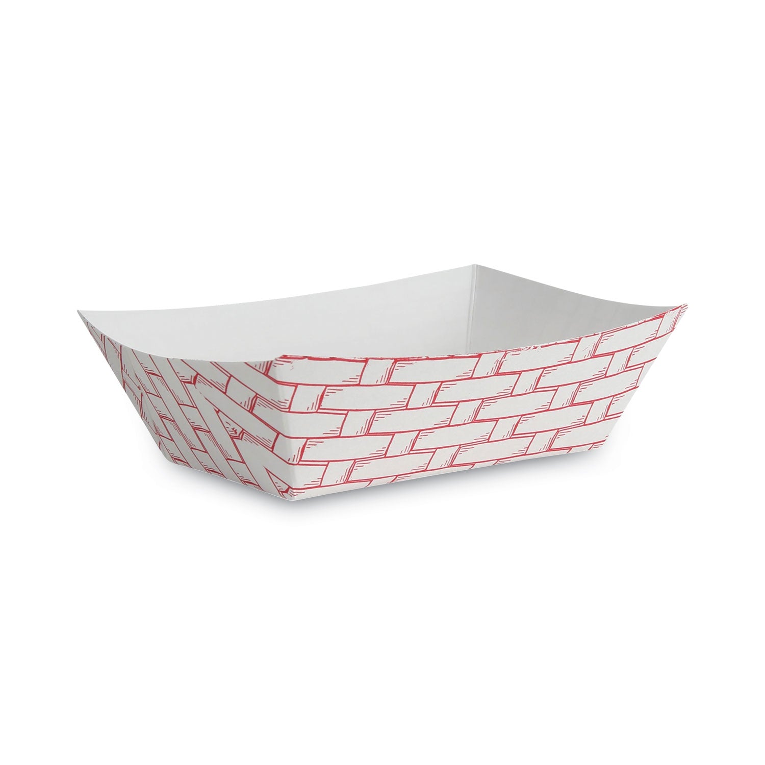 Paper Food Baskets, 1 lb Capacity, Red/White, 1,000/Carton -