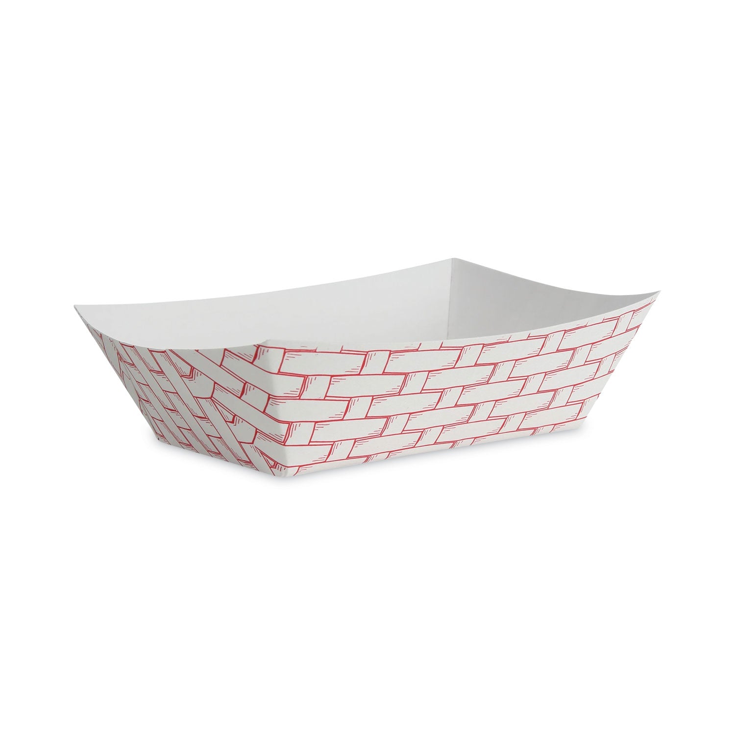 Paper Food Baskets, 3 lb Capacity, Red/White, 500/Carton -