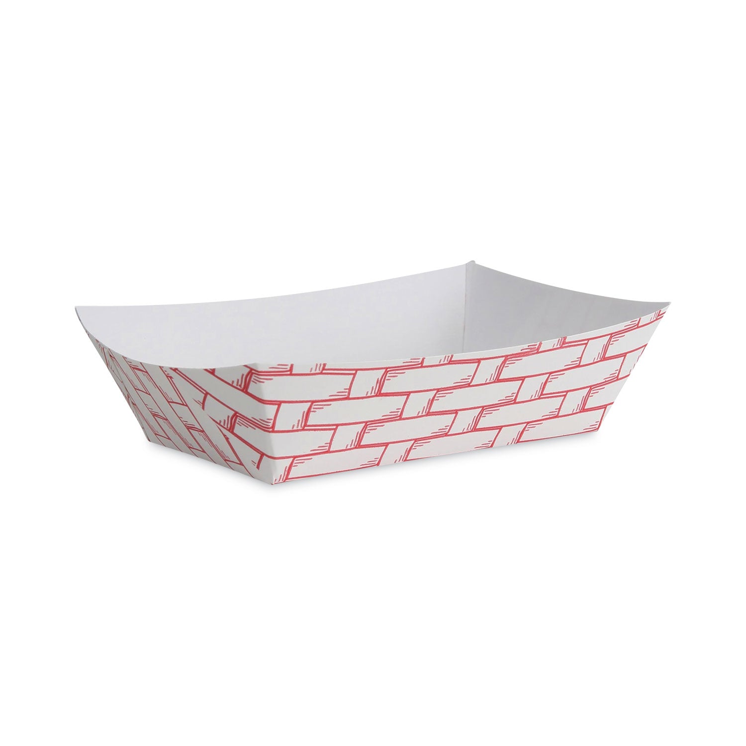 Paper Food Baskets, 2 lb Capacity, Red/White, 1,000/Carton -