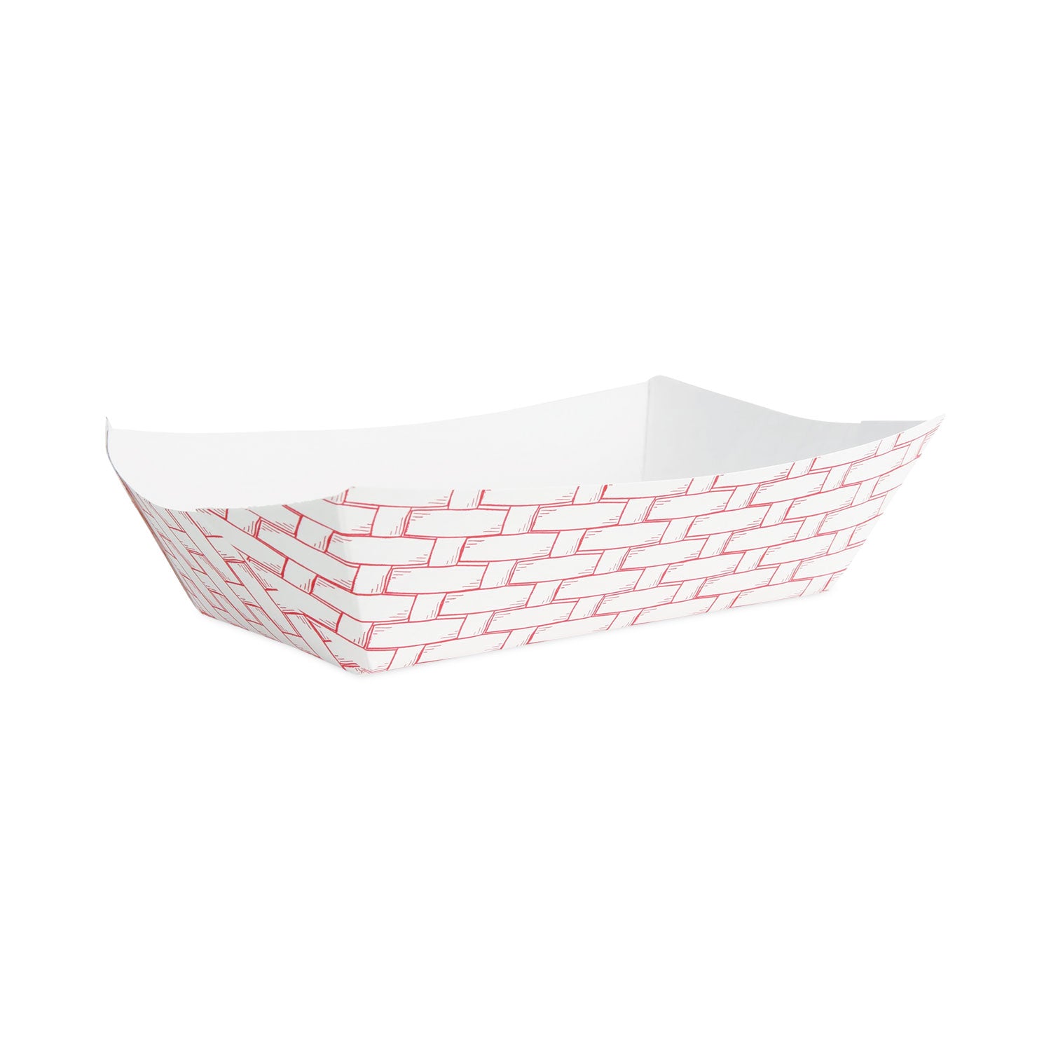 Paper Food Baskets, 5 lb Capacity, Red/White, 500/Carton -