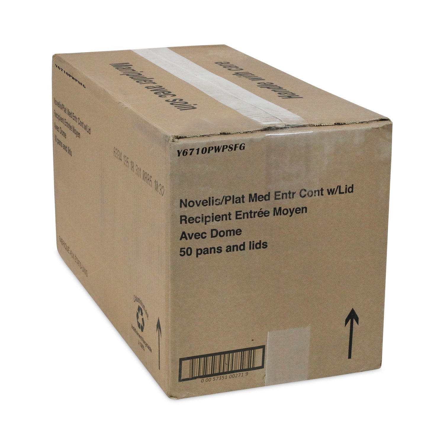 classic-carry-out-container-46-oz-975-x-775-x-175-silver-aluminum-50-carton_pcty6710pwpsfg - 2