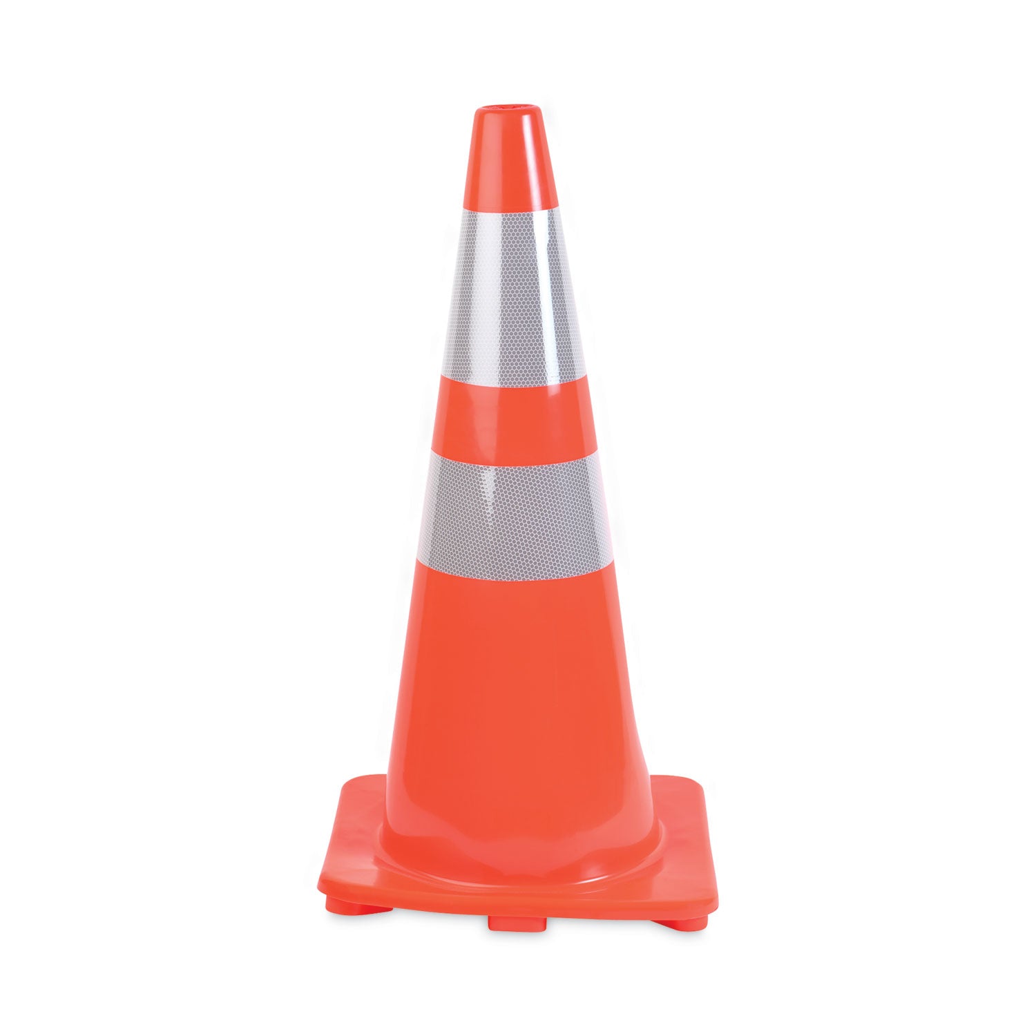 Traffic Cone, 14 x 14 x 28, Orange/Silver -