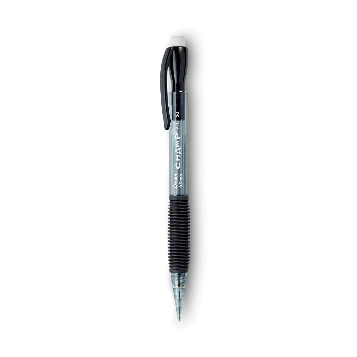 Champ Mechanical Pencil, 0.5 mm, HB (#2), Black Lead, Translucent Gray Barrel, Dozen -