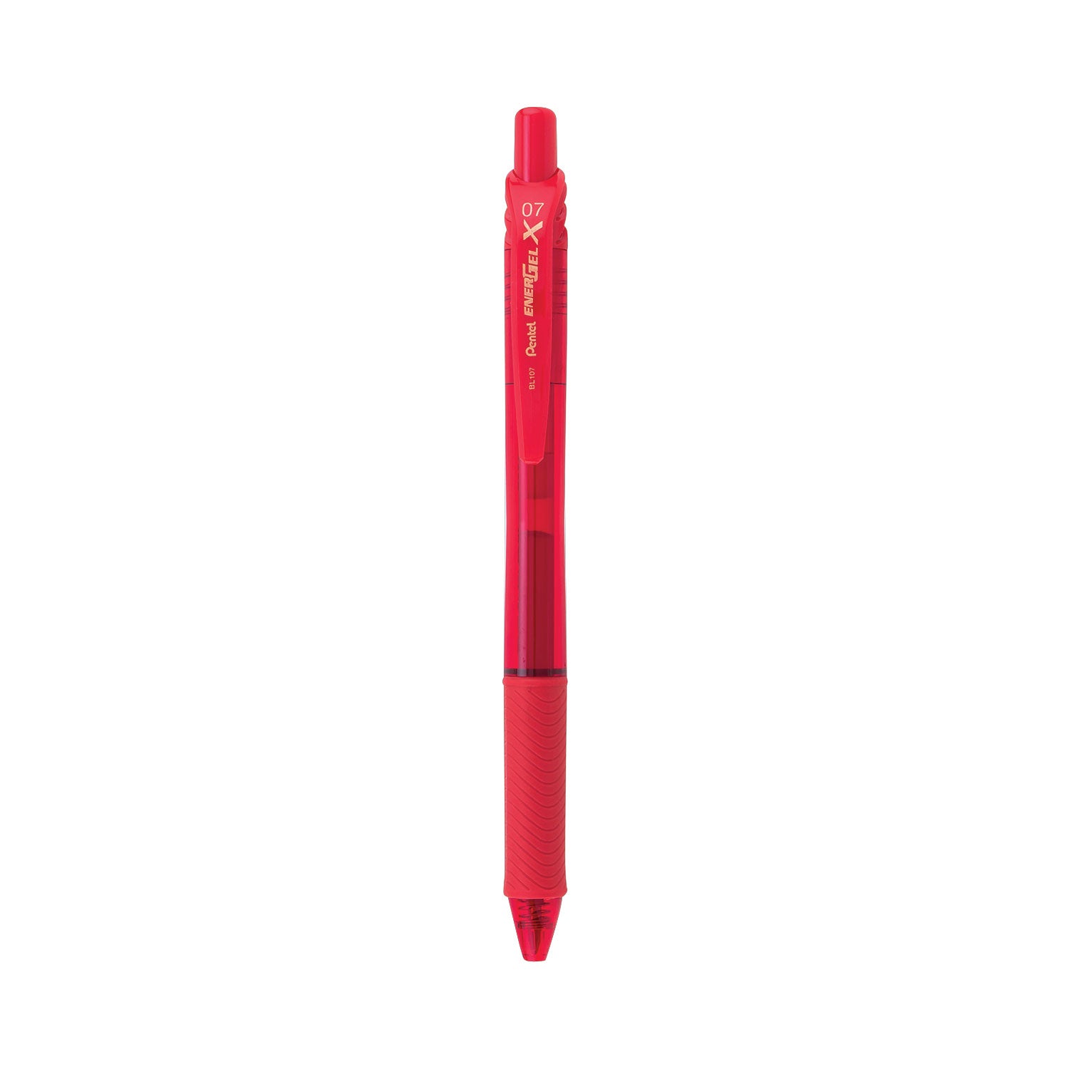EnerGel-X Gel Pen, Retractable, Medium 0.7 mm, Red Ink, Translucent Red/Red Barrel, Dozen -