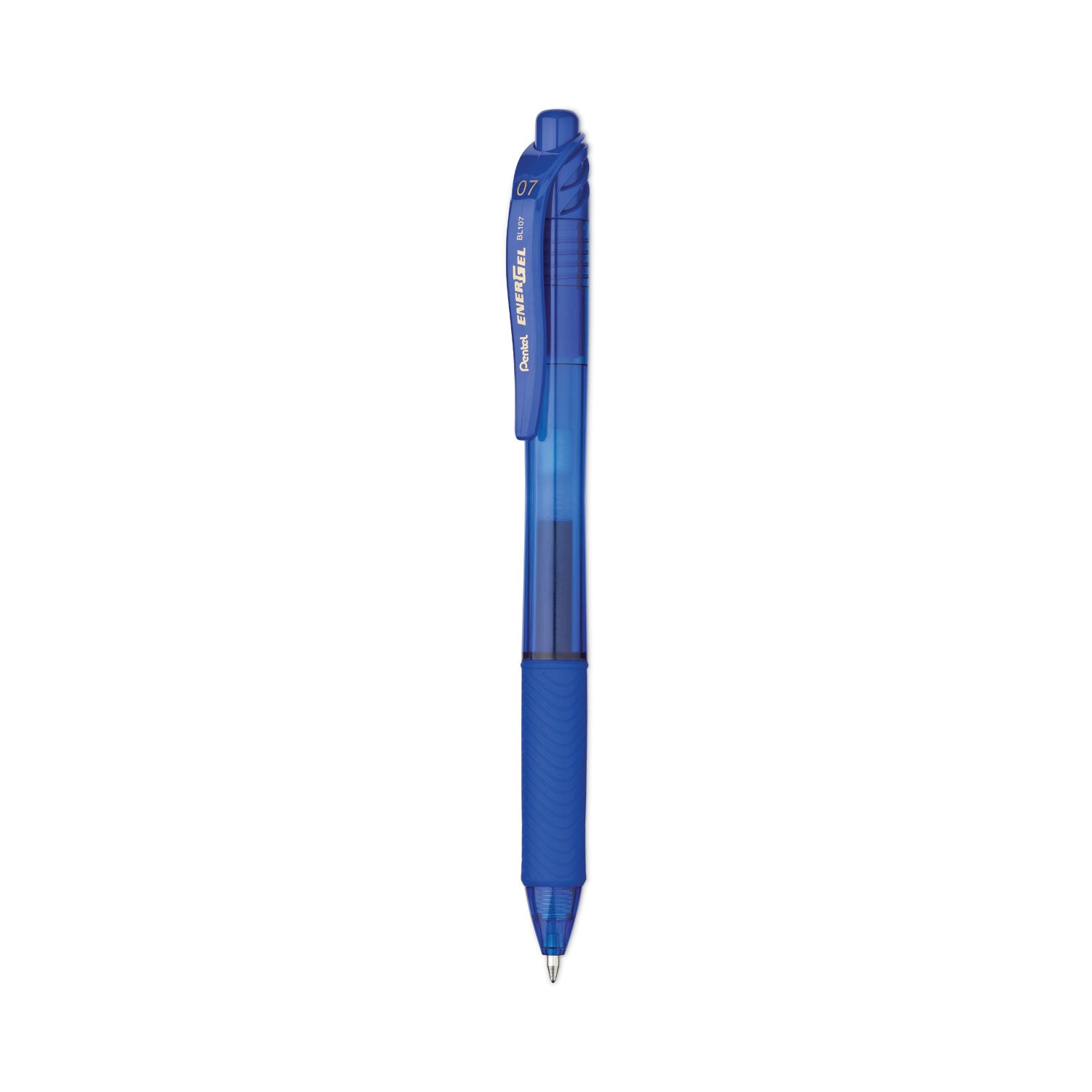 EnerGel-X Gel Pen, Retractable, Medium 0.7 mm, Blue Ink, Translucent Blue/Blue Barrel, Dozen -