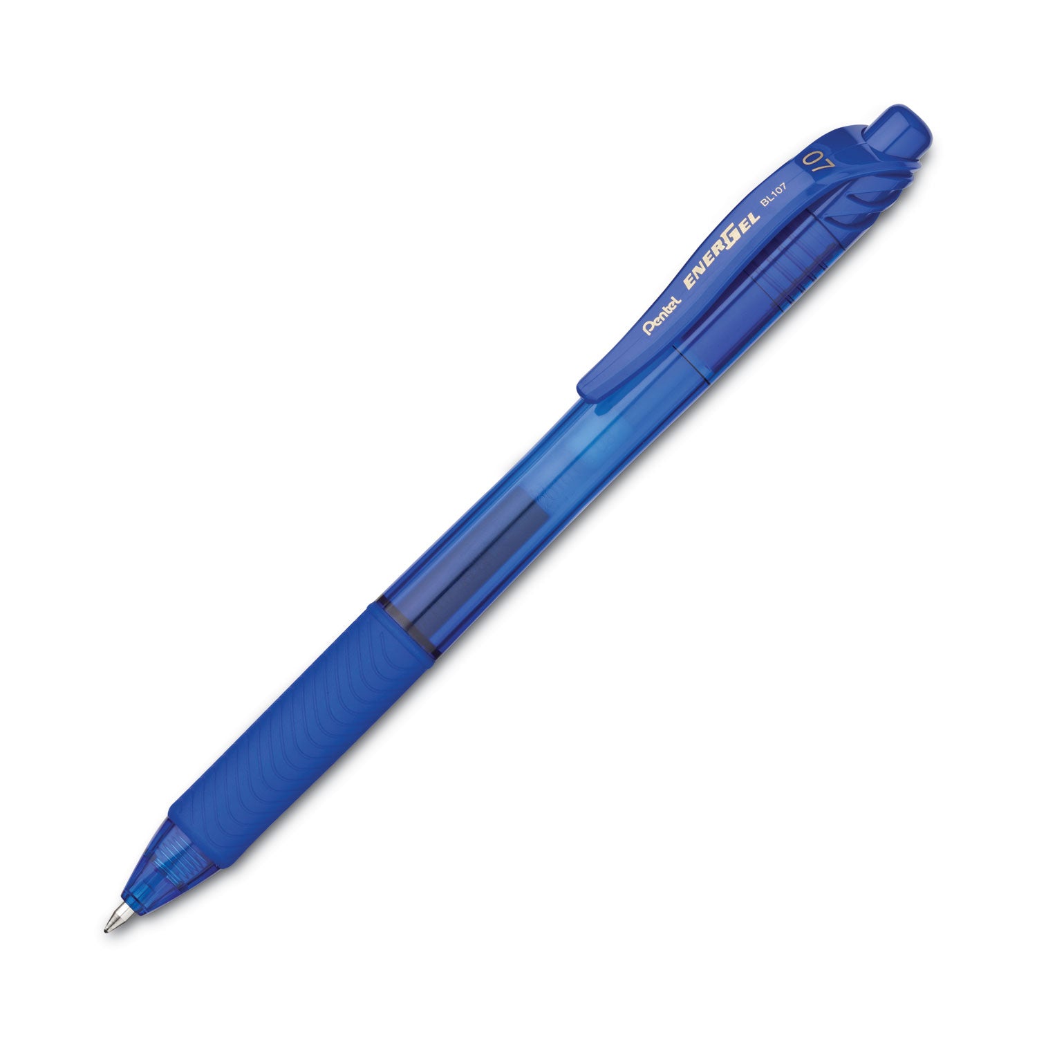EnerGel-X Gel Pen, Retractable, Medium 0.7 mm, Blue Ink, Translucent Blue/Blue Barrel, Dozen -