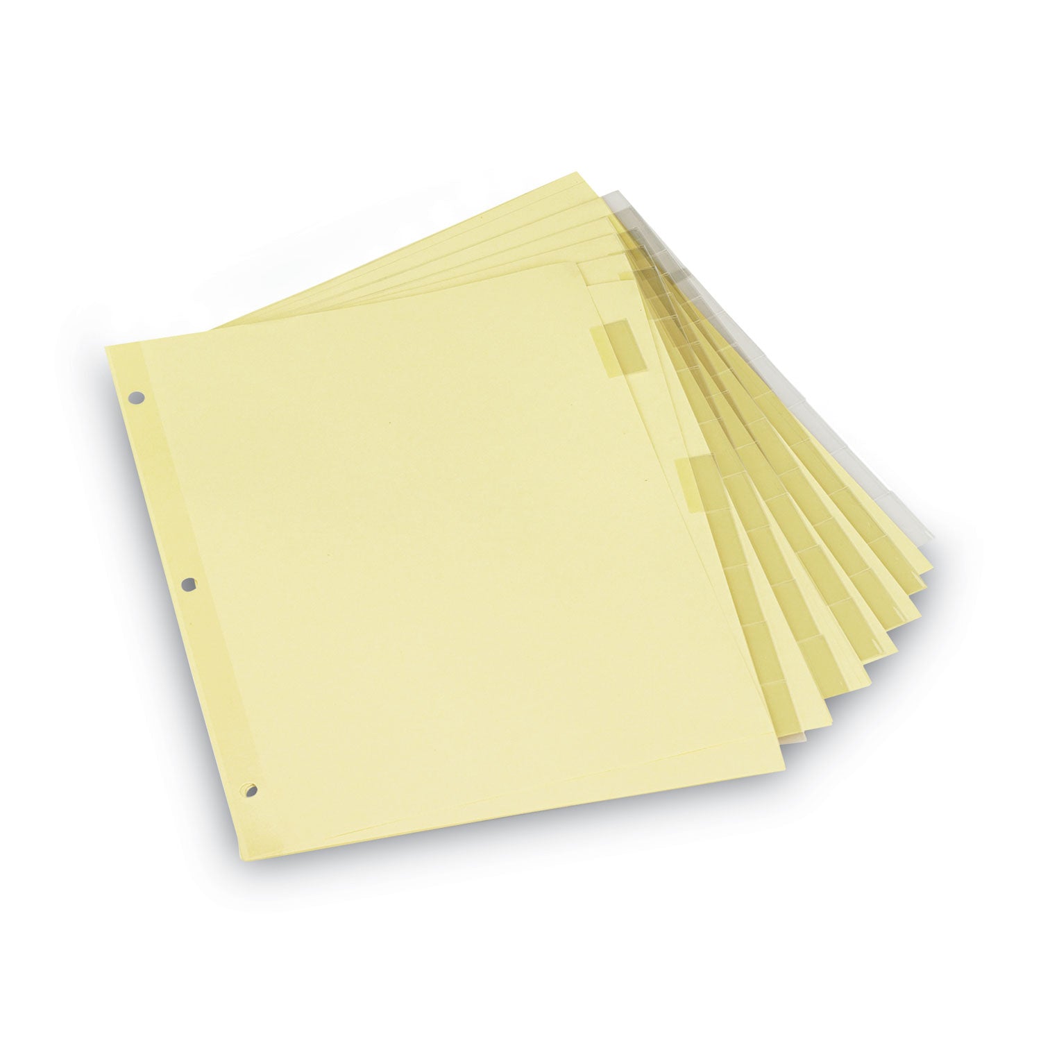 Insertable Tab Index, 8-Tab, 11 x 8.5, Buff, Clear Tabs, 6 Sets -