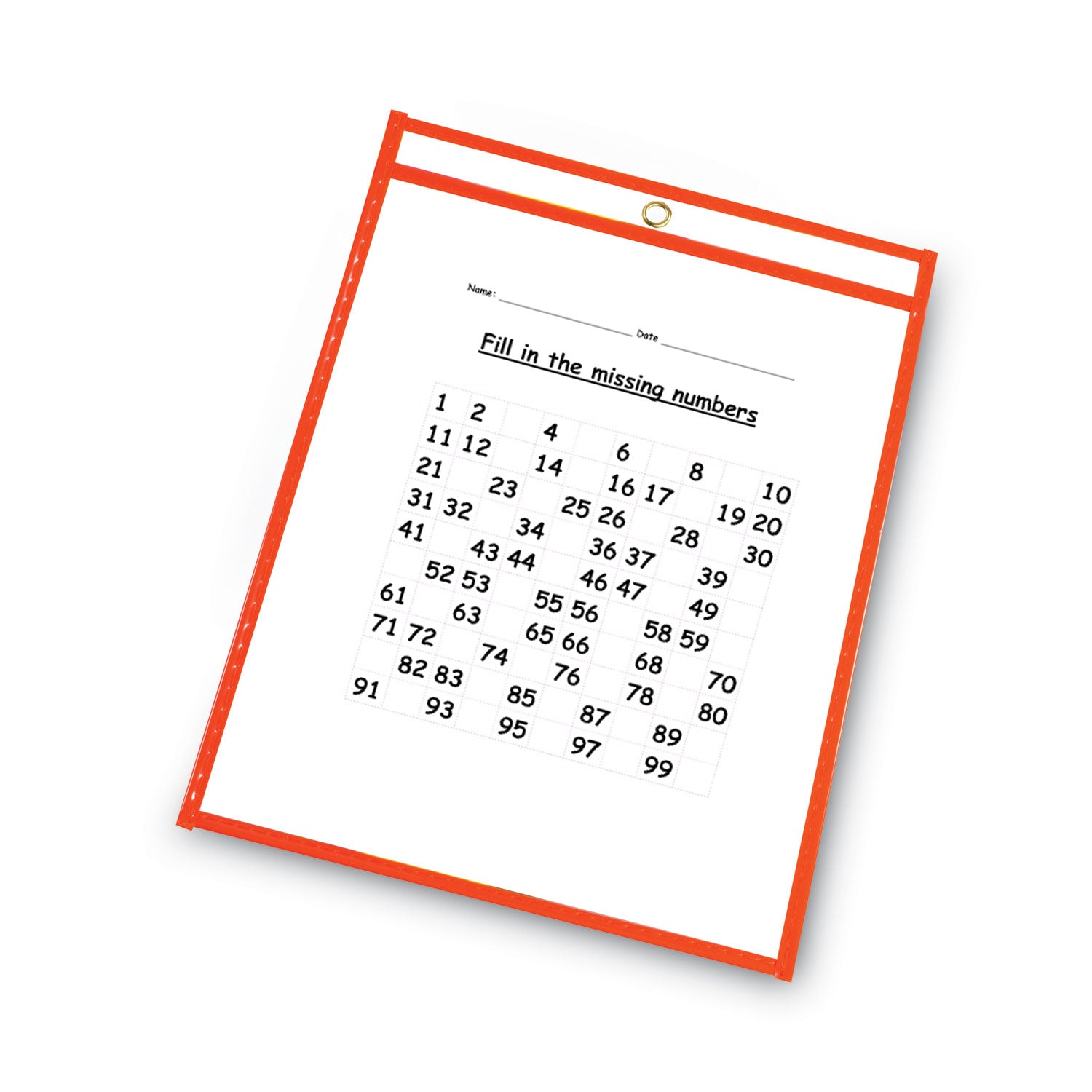 Reusable Dry Erase Pockets, 9 x 12, Assorted Neon Colors, 10/Pack -