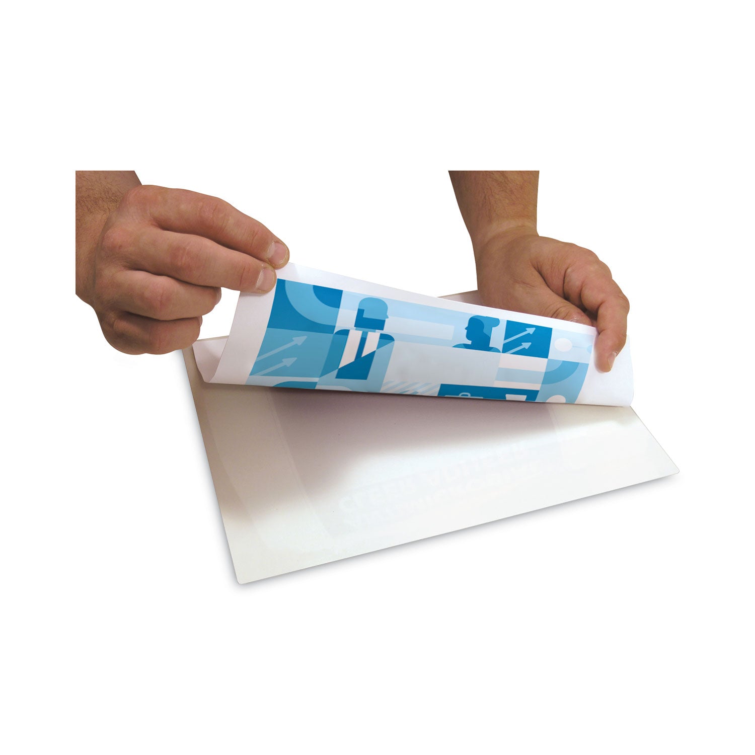 Cleer Adheer Self-Adhesive Laminating Film, 3 mil, 9" x 12", Gloss Clear, 50/Box -