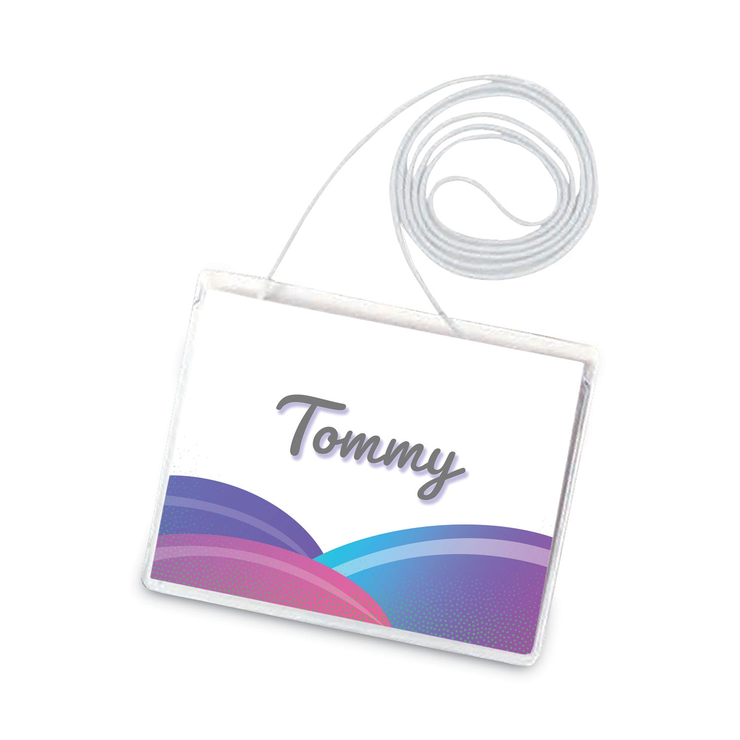 Name Badge Kits, Top Load, 4 x 3, Clear, Elastic Cord, 50/Box -