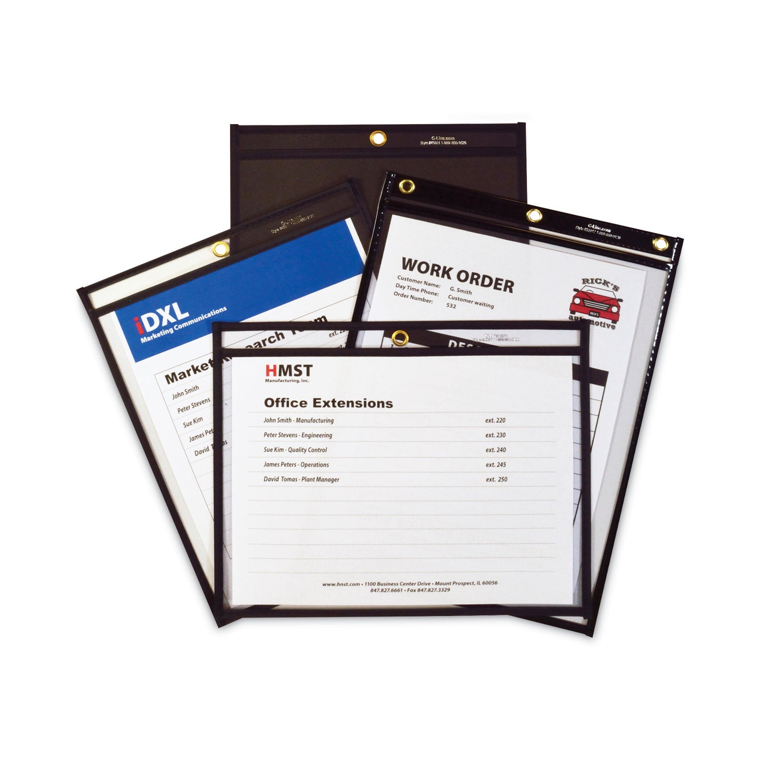 heavy-duty-super-heavyweight-plus-stitched-shop-ticket-holders-clear-black-9-x-12-15-box_cli50912 - 2