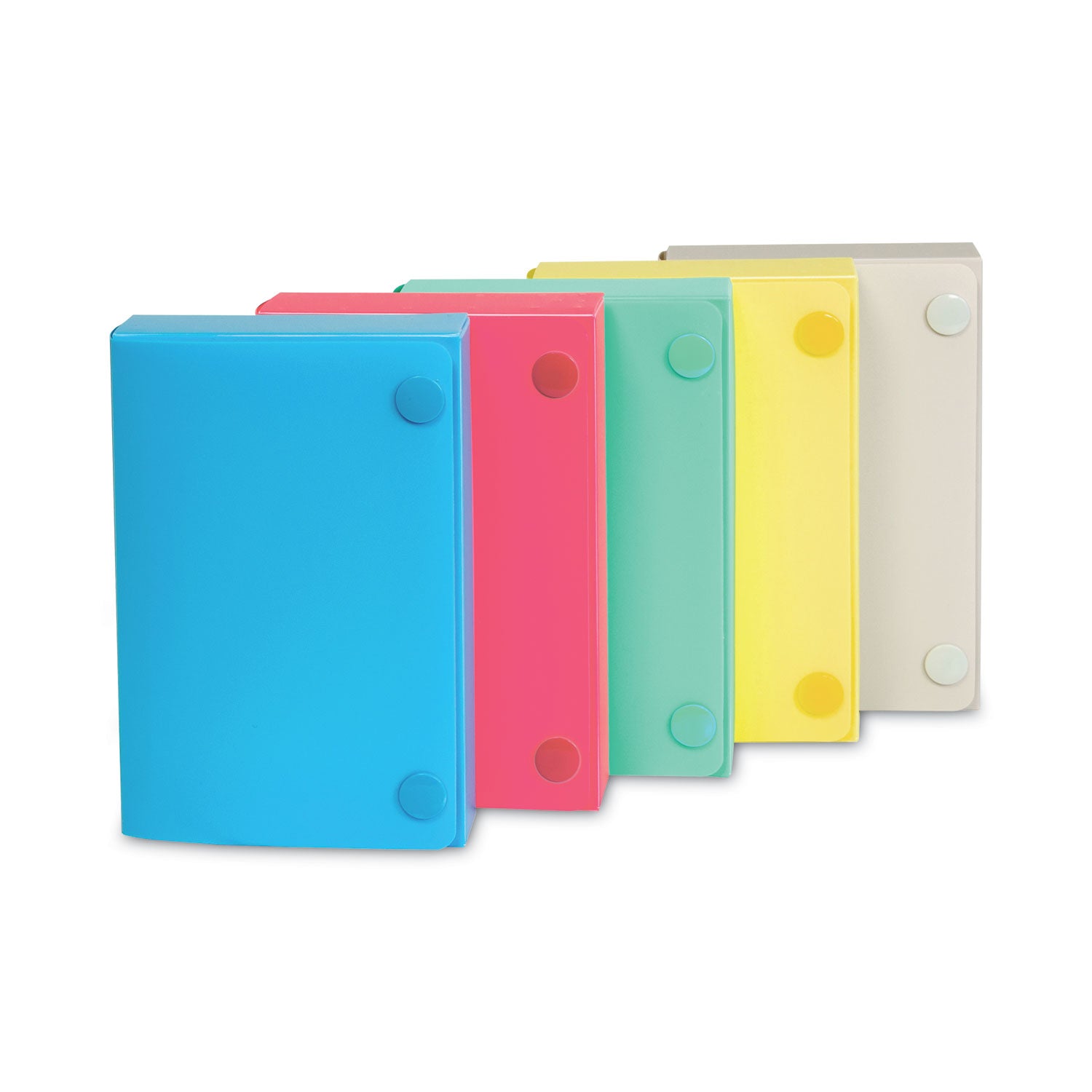 Index Card Case, Holds 100 3 x 5 Cards, 5.38 x 1.25 x 3.5, Polypropylene, Assorted Colors -