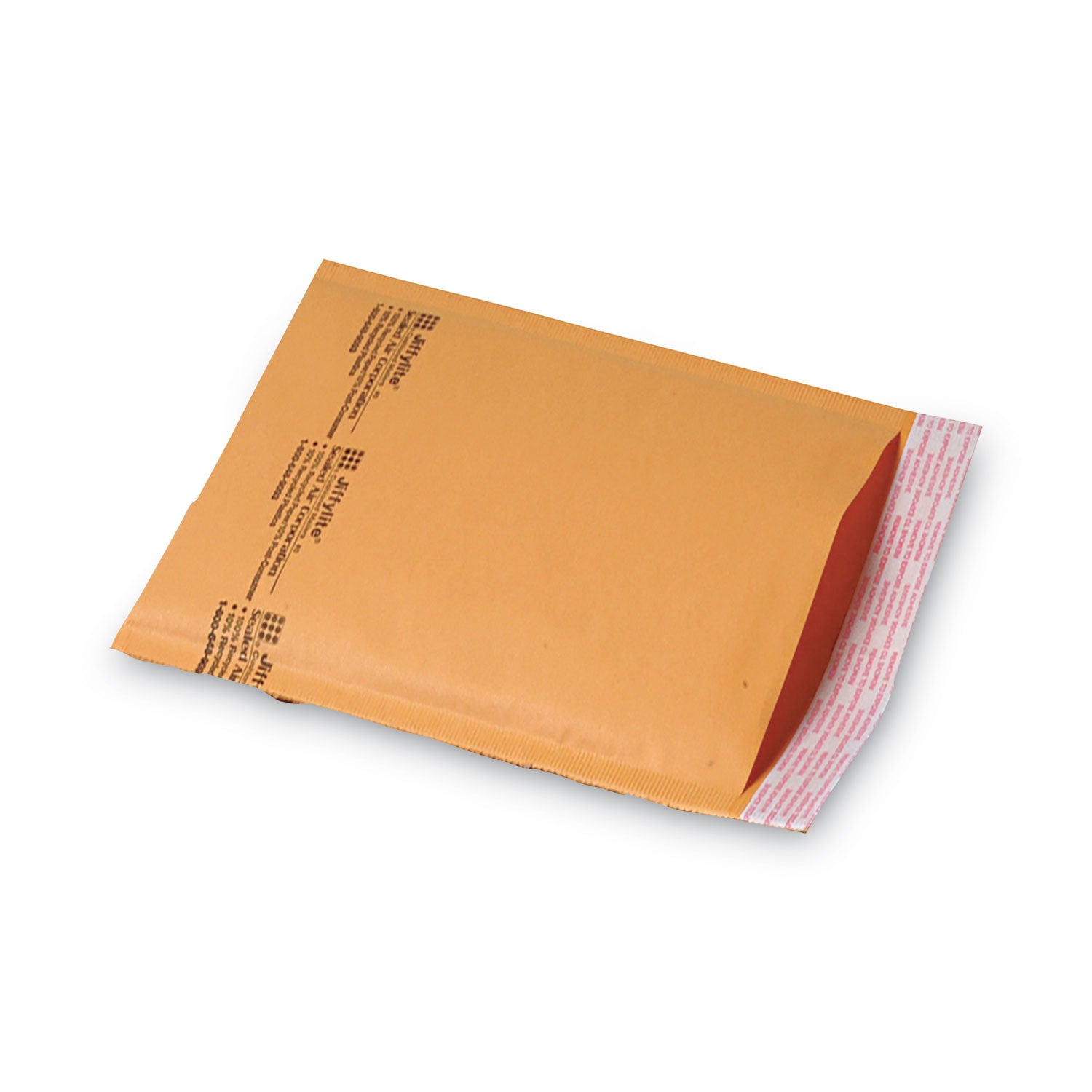 Jiffylite Self-Seal Bubble Mailer, #0, Barrier Bubble Air Cell Cushion, Self-Adhesive Closure, 6 x 10, Brown Kraft, 25/CT -