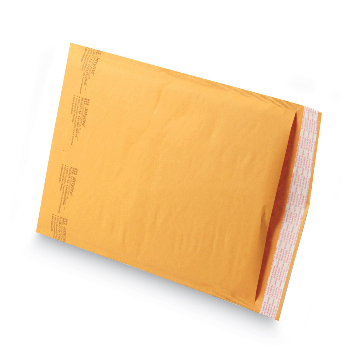 Jiffylite Self-Seal Bubble Mailer, #4, Barrier Bubble Air Cell Cushion, Self-Adhesive Closure, 9.5 x 14.5, Brown Kraft,100/CT -