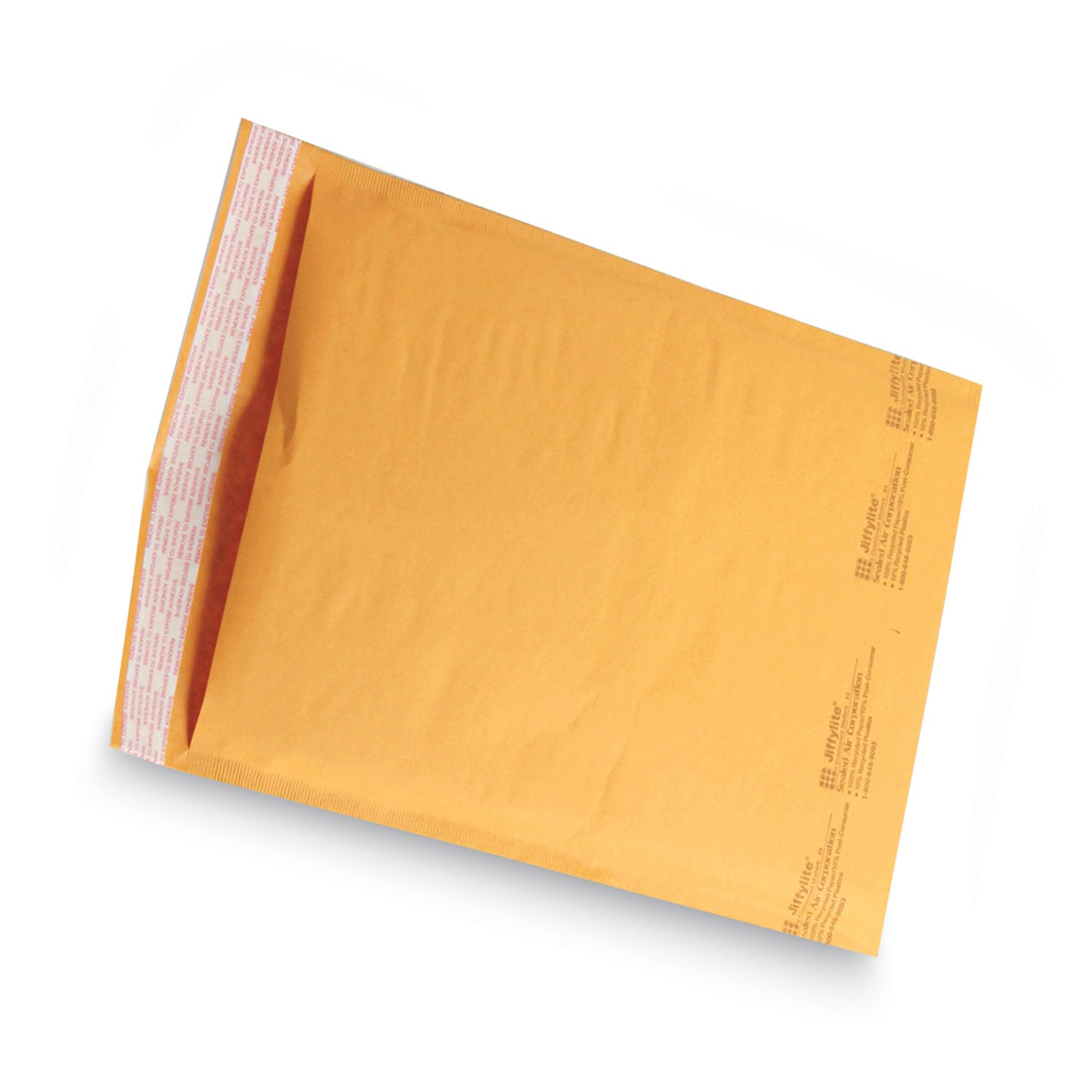 Jiffylite Self-Seal Bubble Mailer, #4, Barrier Bubble Air Cell Cushion, Self-Adhesive Closure, 9.5 x 14.5, Brown Kraft,100/CT -