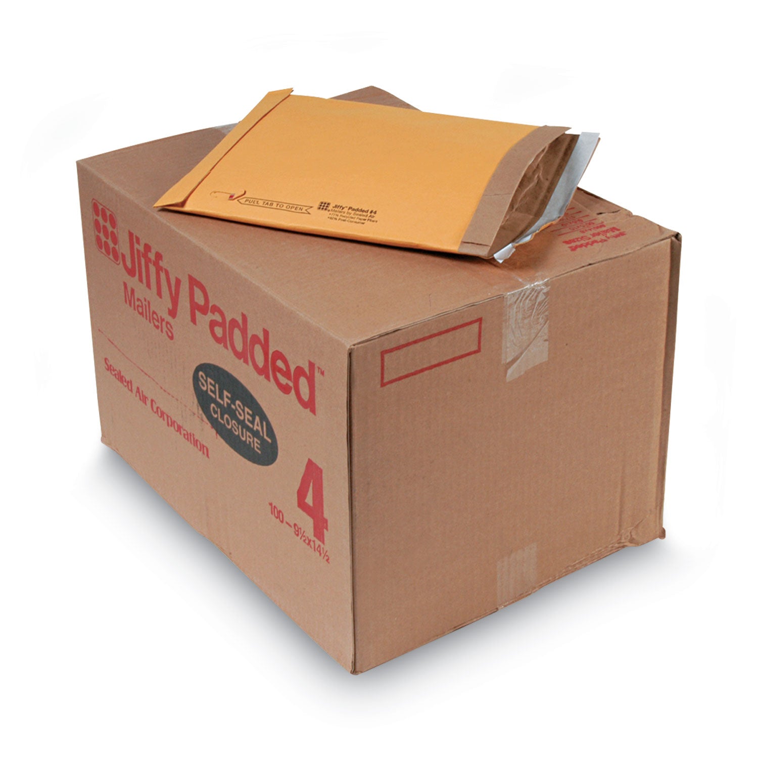 jiffy-padded-mailer-#4-paper-padding-self-adhesive-closure-95-x-145-natural-kraft-100-carton_sel67320 - 1