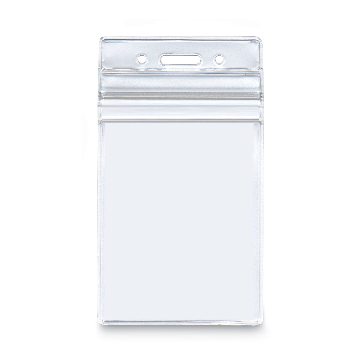 Resealable ID Badge Holders, Vertical Orientation, Transparent Frost 2.68" x 5" Holder, 2.38" x 3.75" Insert, 50/Pack -