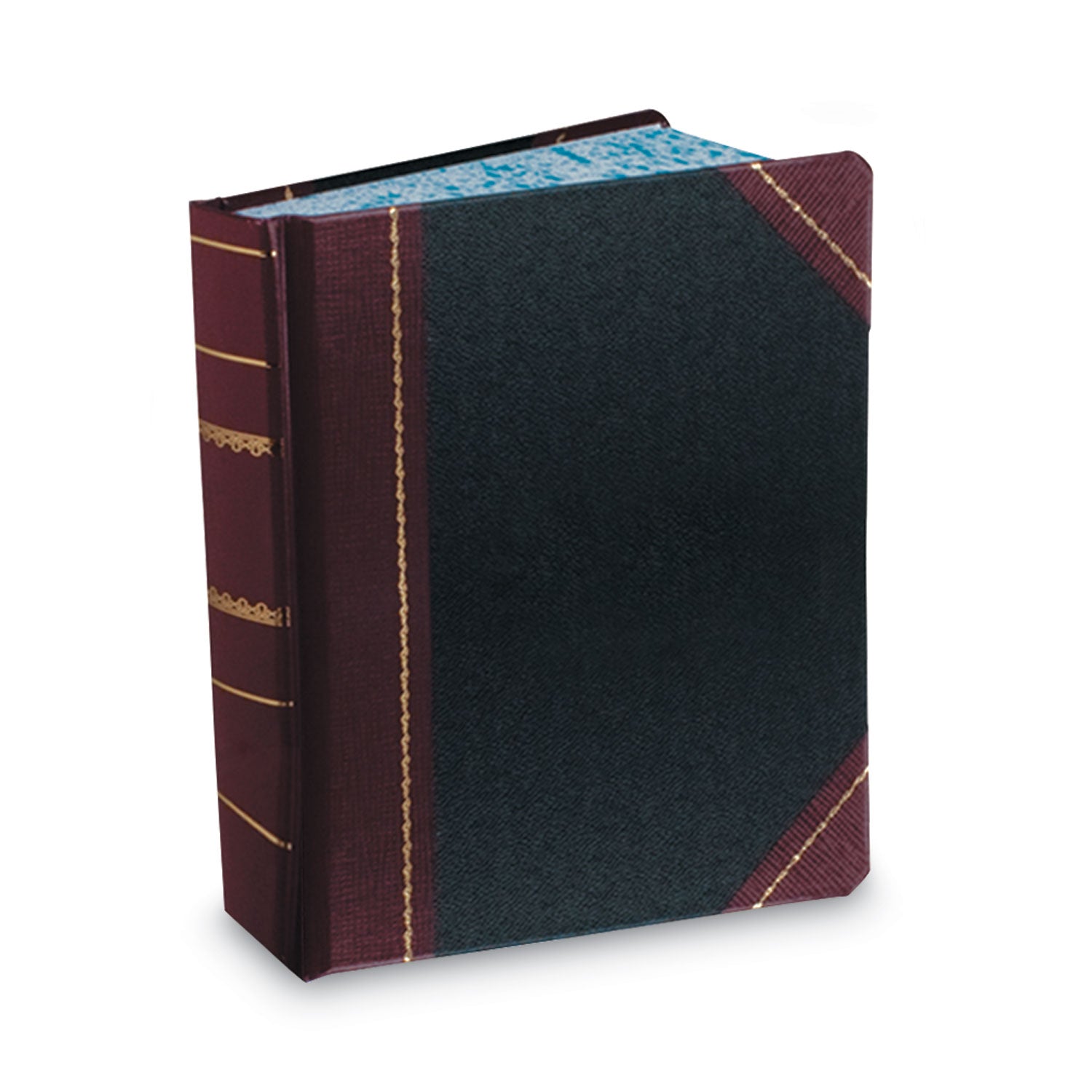 Account Record Book, Record-Style Rule, Black/Red/Gold Cover, 13.75 x 8.38 Sheets, 500 Sheets/Book -
