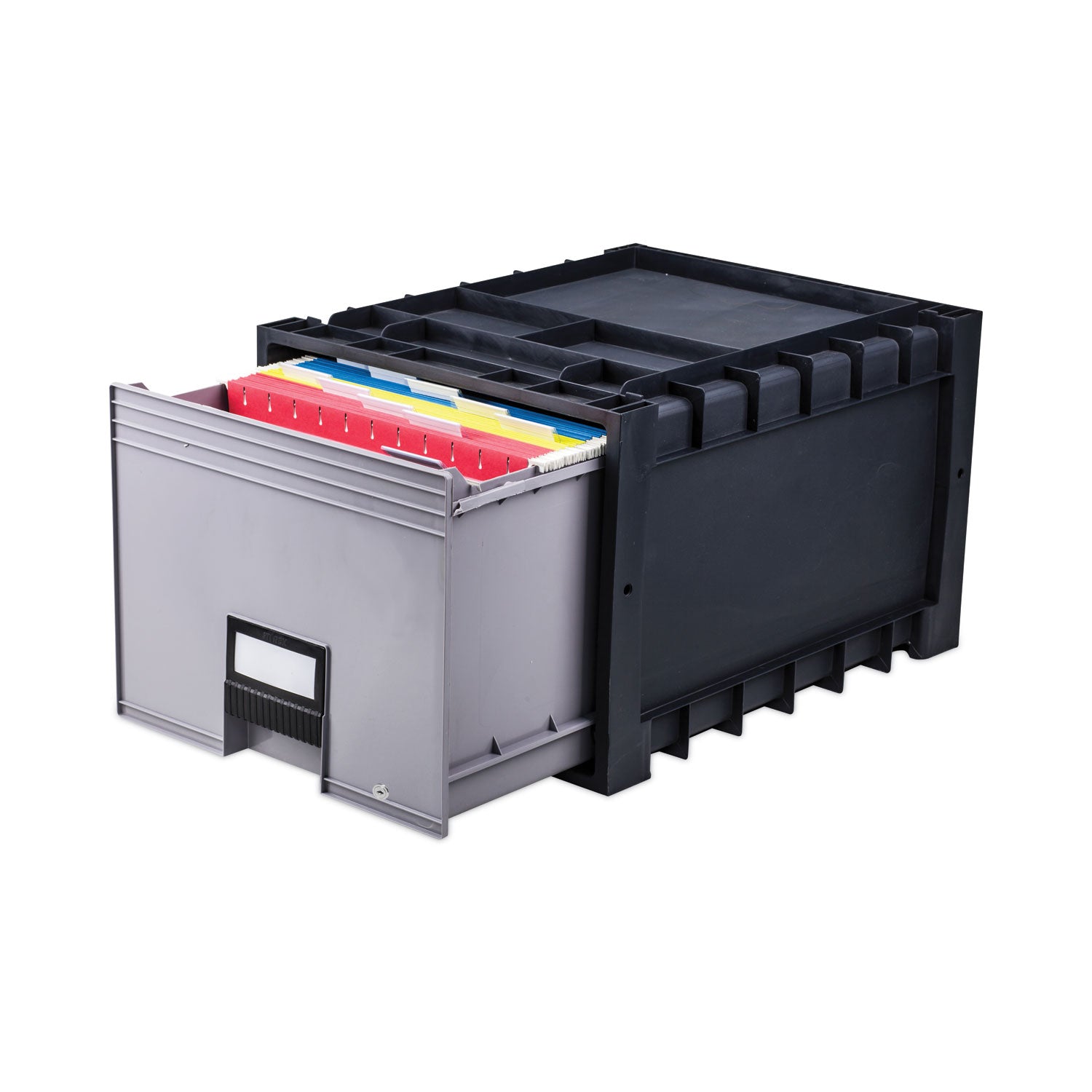 Archive Storage Drawers with Key Lock, Letter Files, 15.25" x 18" x 11.5", Black/Gray -