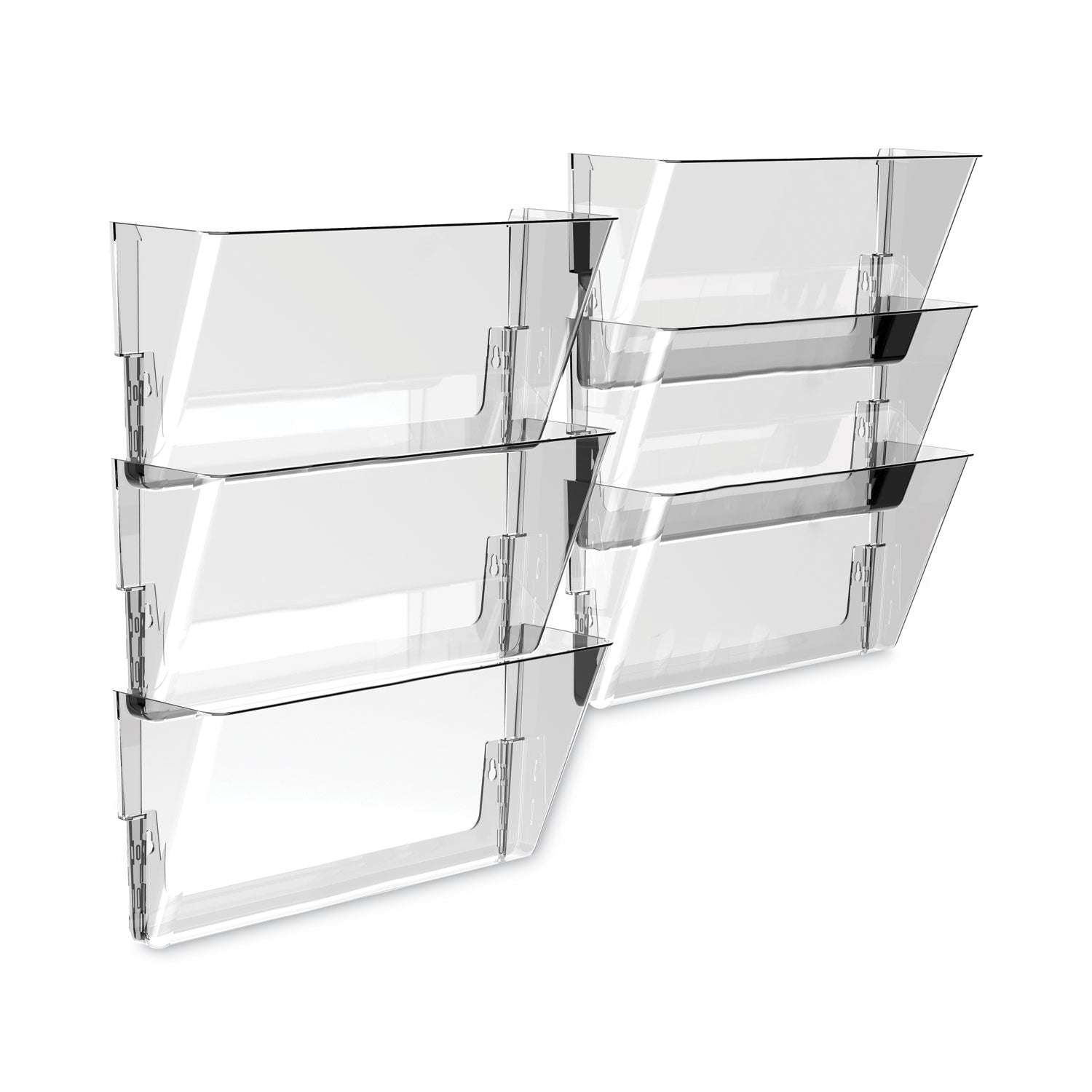 Wall File, Letter Size, 13" x 4" x 7", Clear -