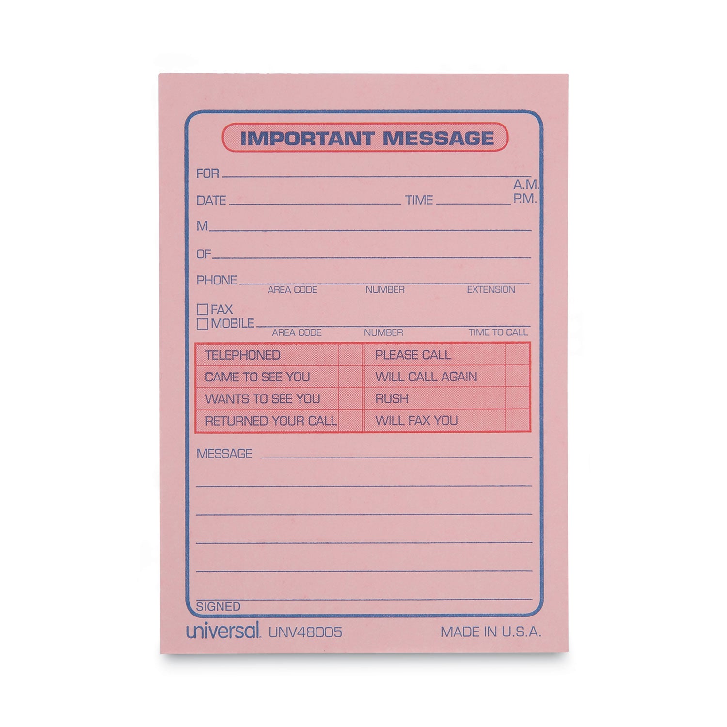 Wirebound Message Books, Two-Part Carbonless, 5.5 x 3.88, 4 Forms/Sheet, 200 Forms Total -