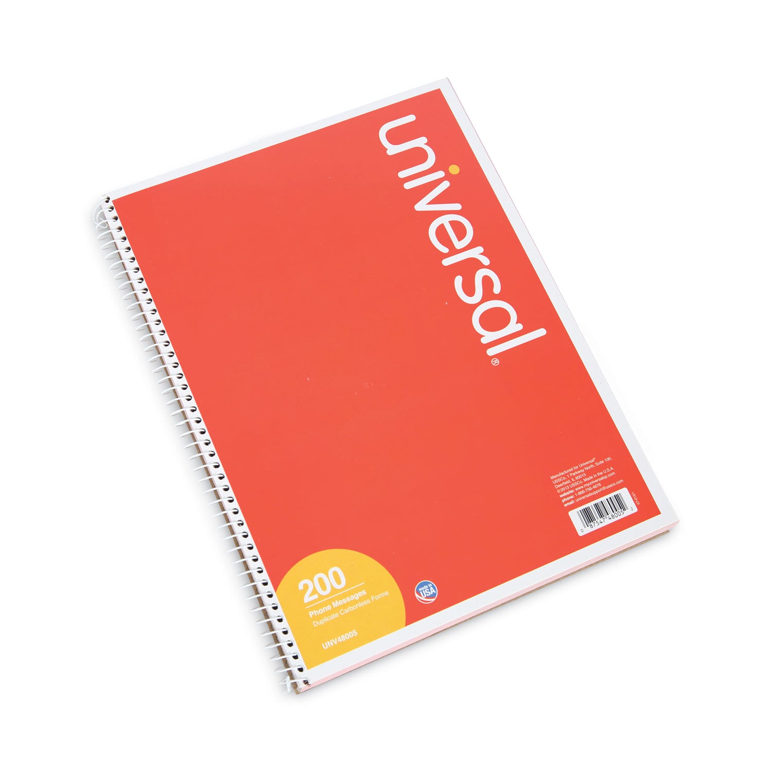 Wirebound Message Books, Two-Part Carbonless, 5.5 x 3.88, 4 Forms/Sheet, 200 Forms Total -