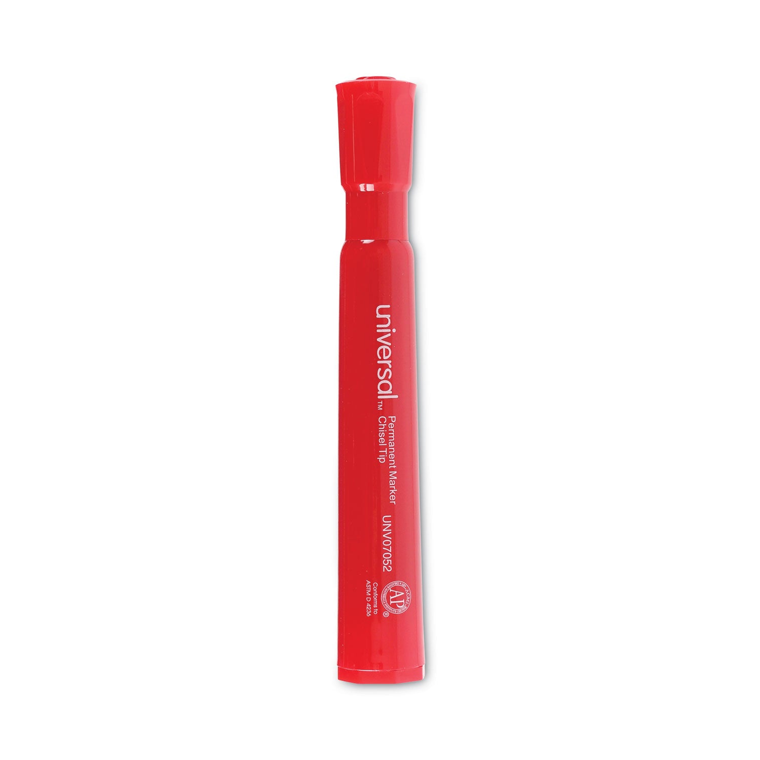 Chisel Tip Permanent Marker, Broad Chisel Tip, Red, Dozen -
