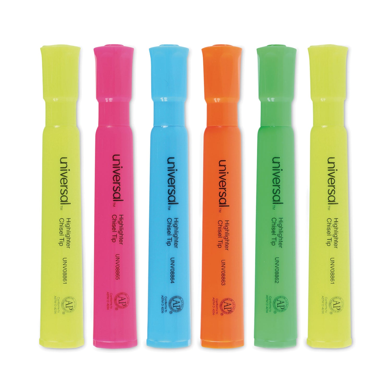 desk-highlighters-assorted-ink-colors-chisel-tip-assorted-barrel-colors-dozen_unv08867 - 1